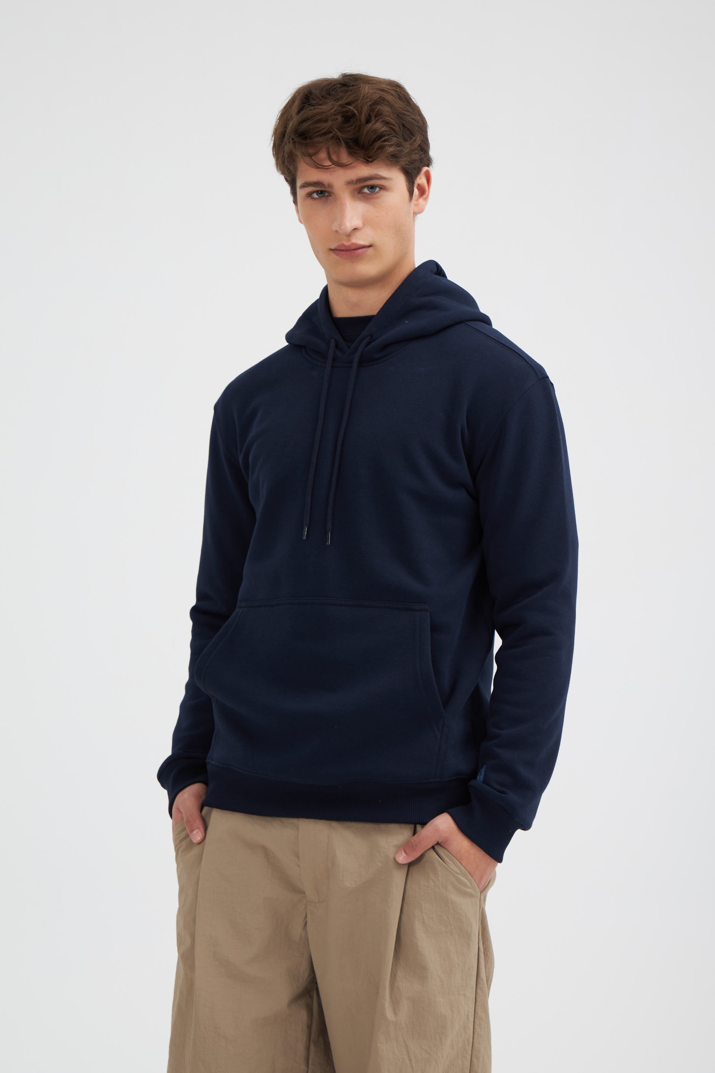 Erkek Basic Kapşonlu Sweatshirt - Hoodie 2024539