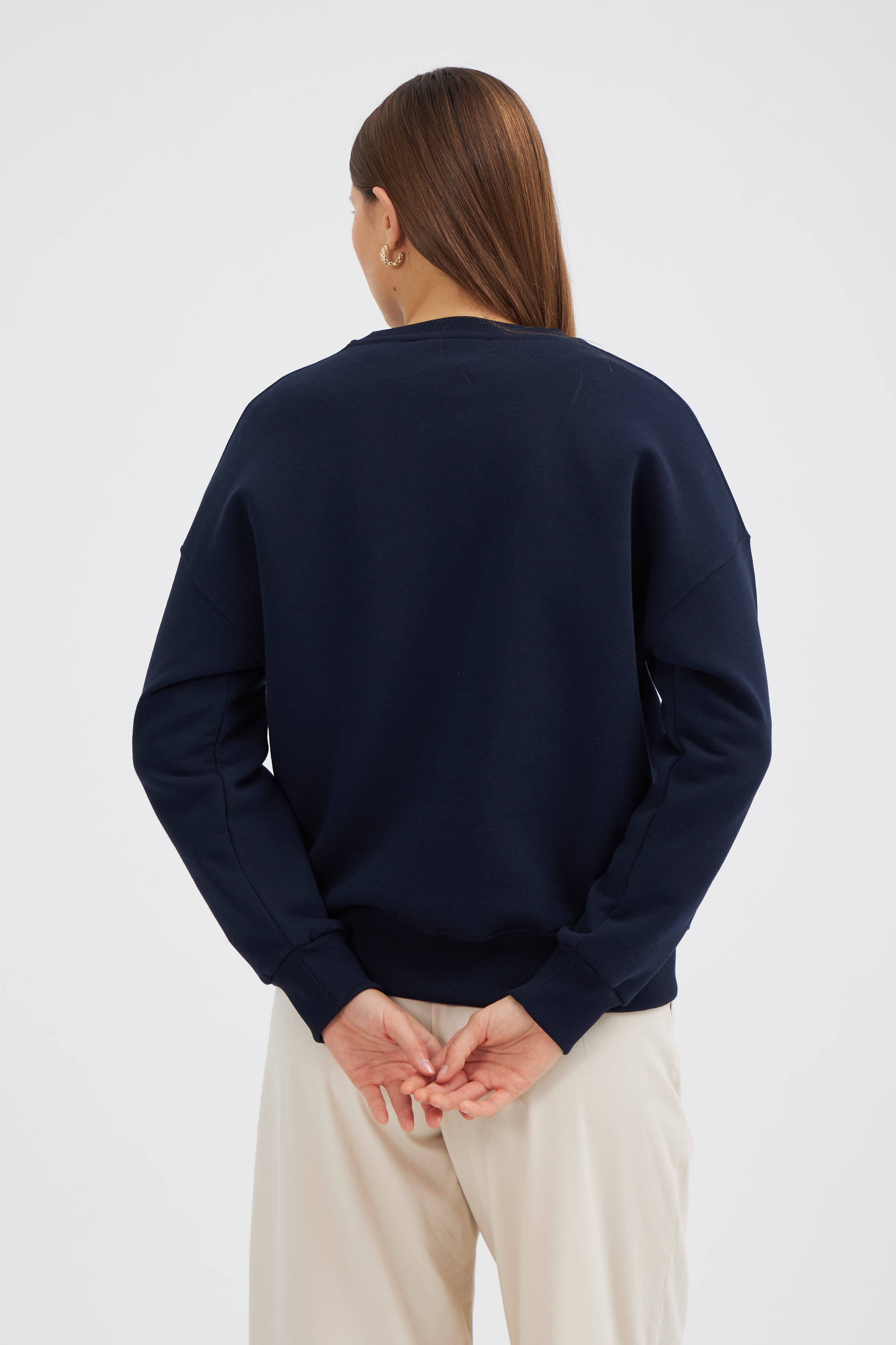 Kadın Basic Sweatshirt - Enjoy The Now temalı 2023531