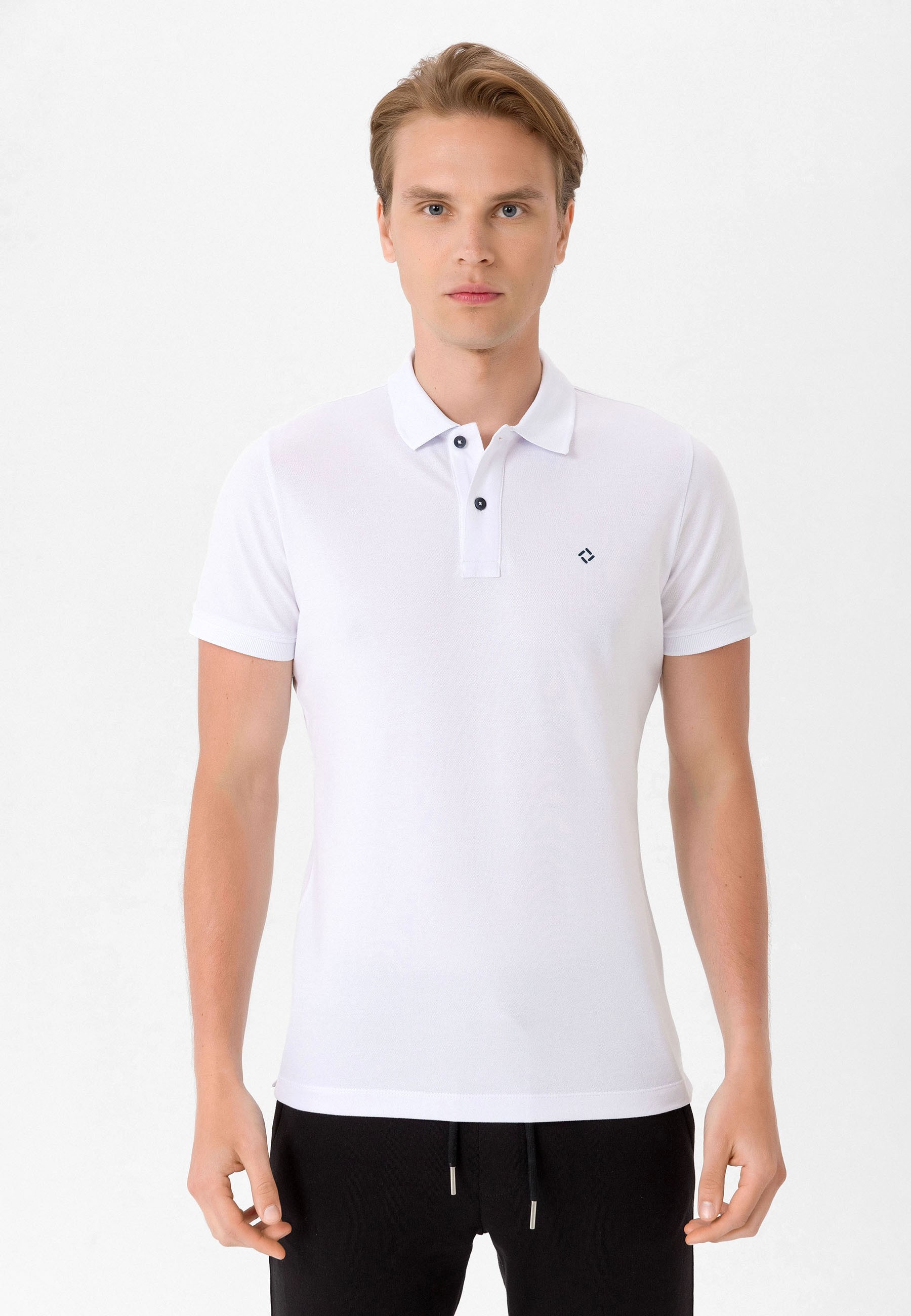 Erkek Basic Polo T-Shirt - Beyaz