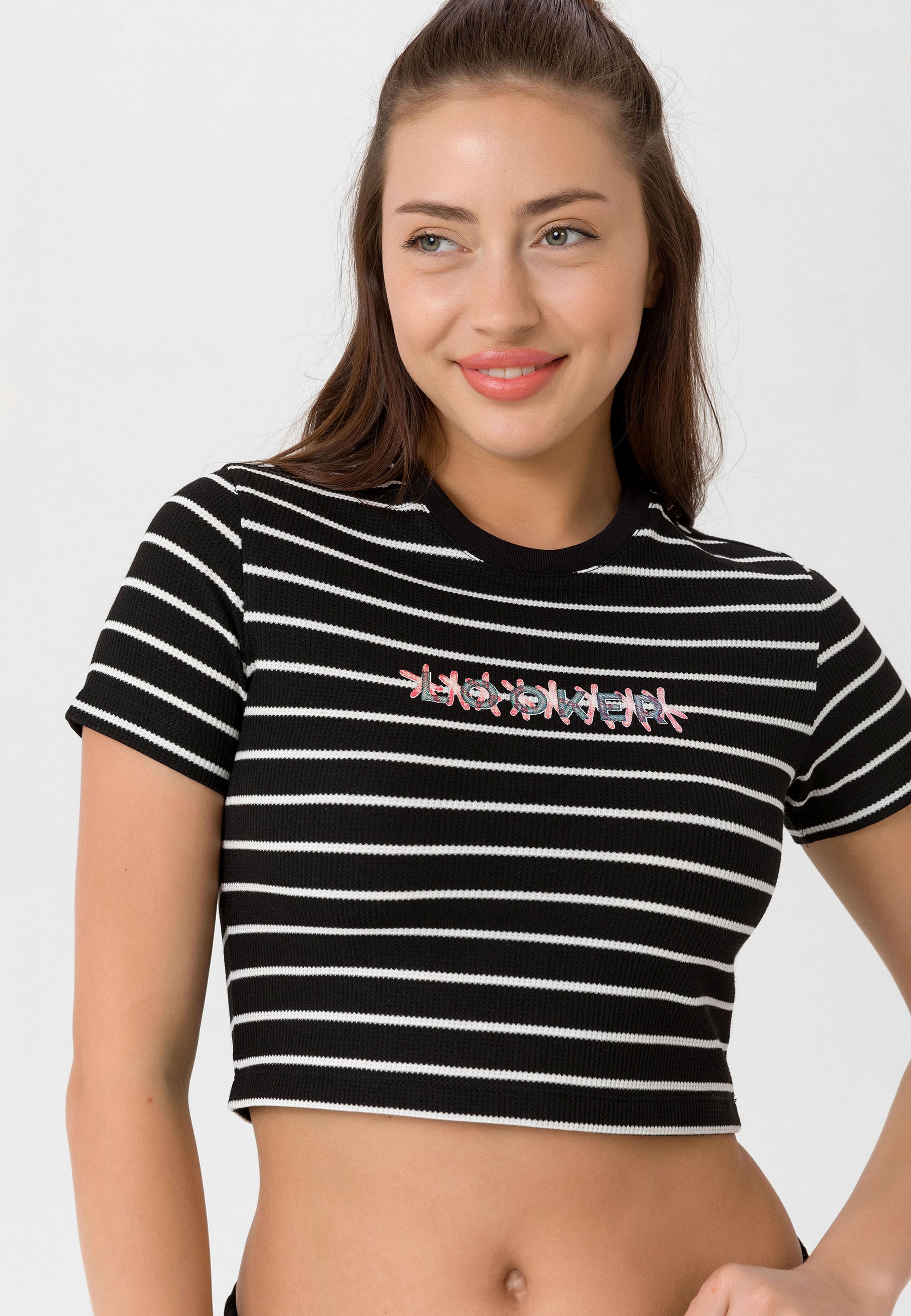 Women's Striped Crop T-Shirt