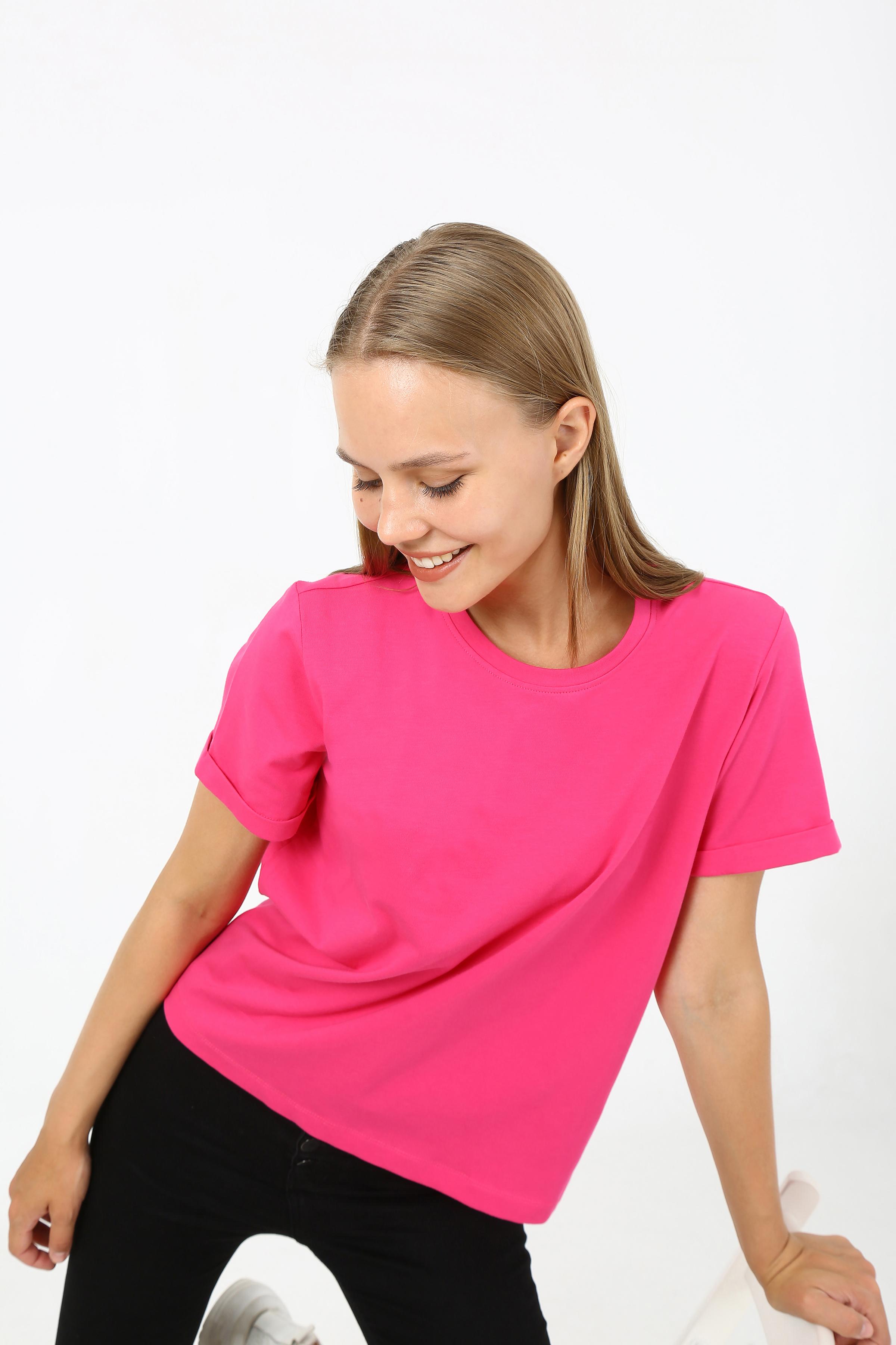 Kadın Duble Kol Regular Fit T-Shirt
