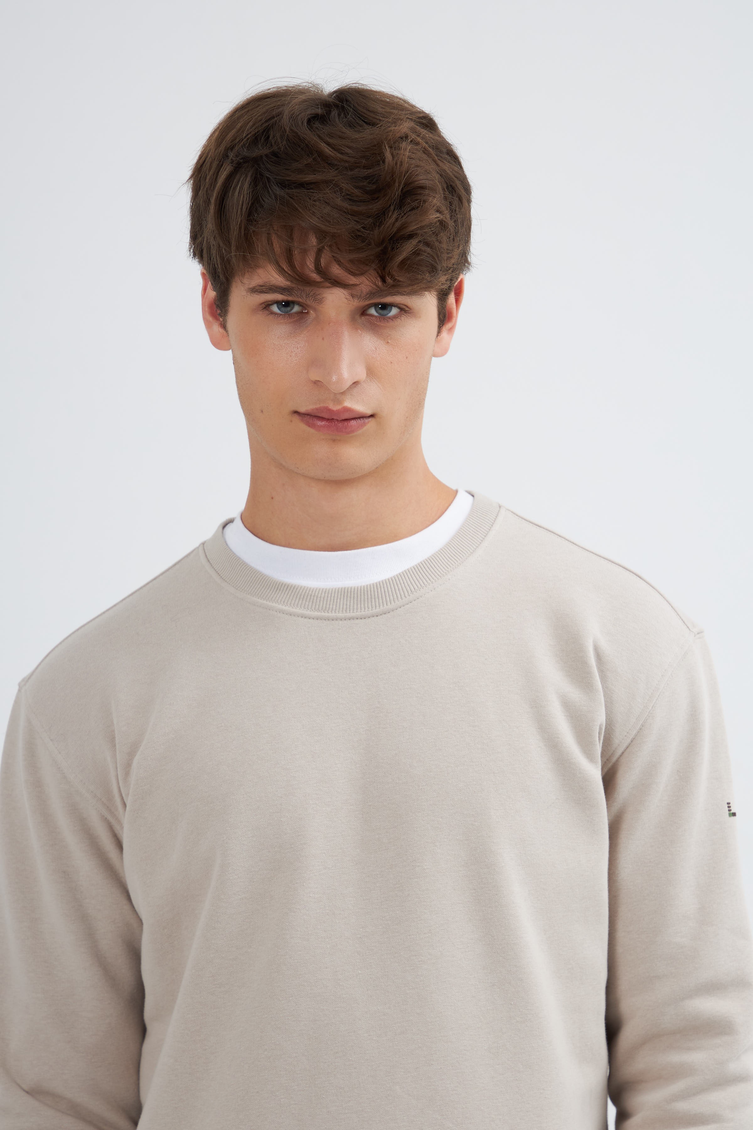 Erkek Basic Sweatshirt 2023537 - Krem