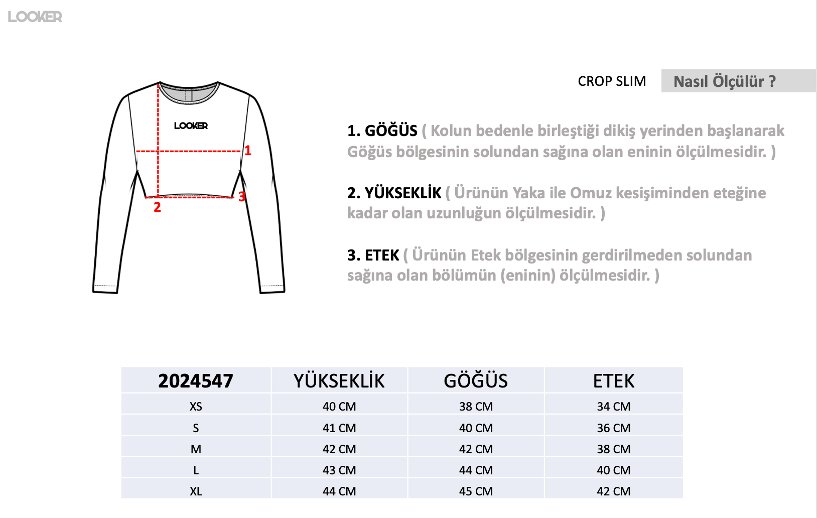 Kadın Crop Uzun Kol Slim Fit T-Shirt 2024547