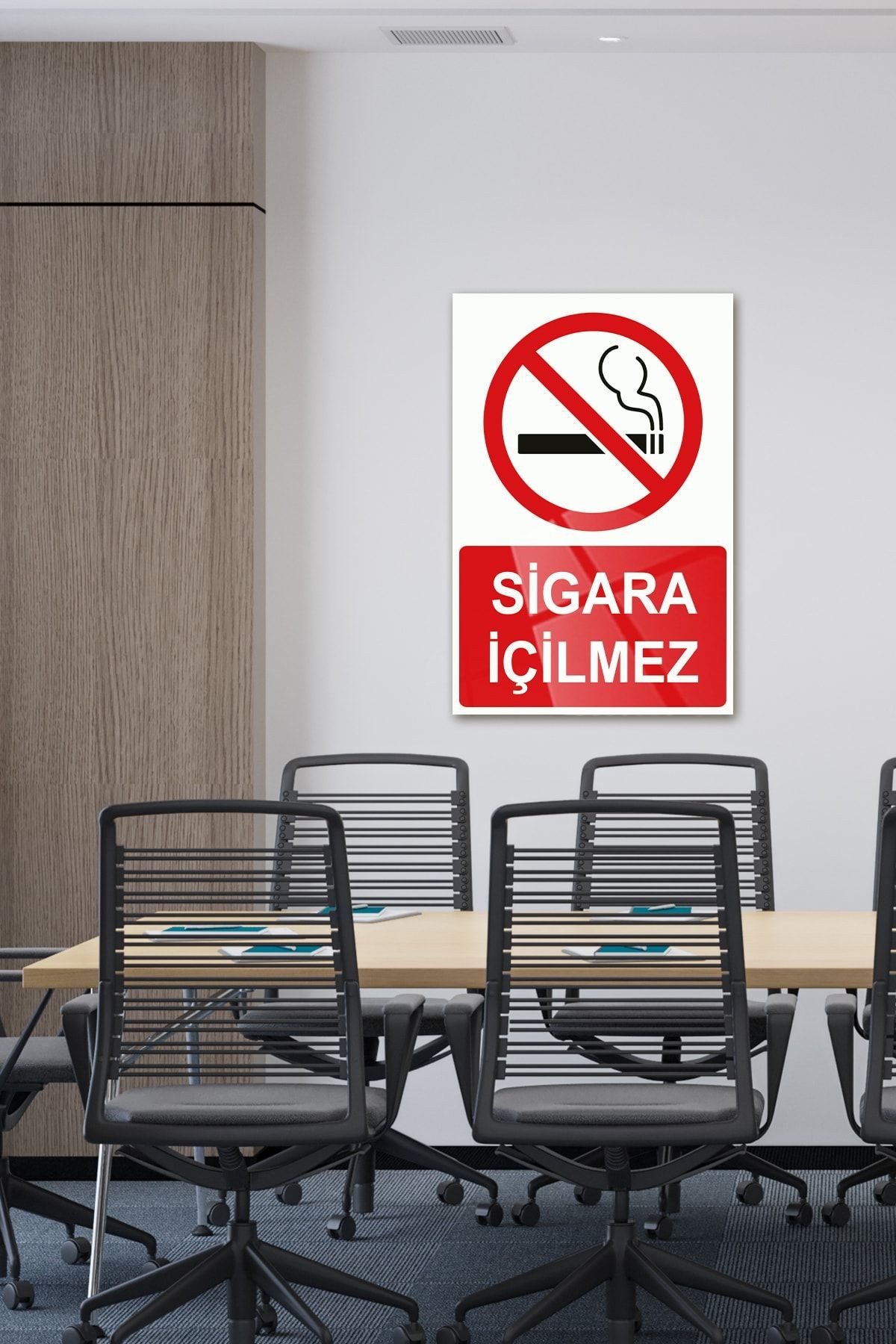 Cam Tablo - Cam Yönlendirme Levhası | Sigara Içilmez | 40cm X 60cm
