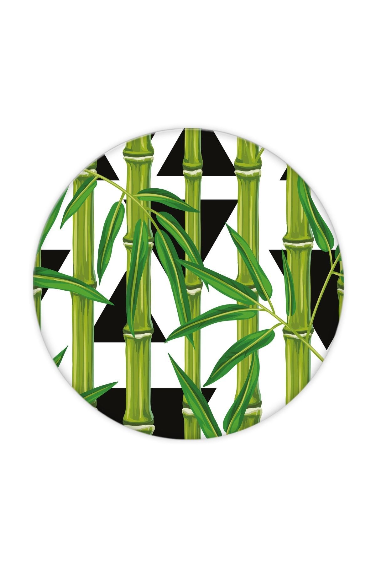 2'li Takım Bamboo Desen | Cam Tabak - Kahvaltı Tabağı - Pasta Tabağı | Çap32cm
