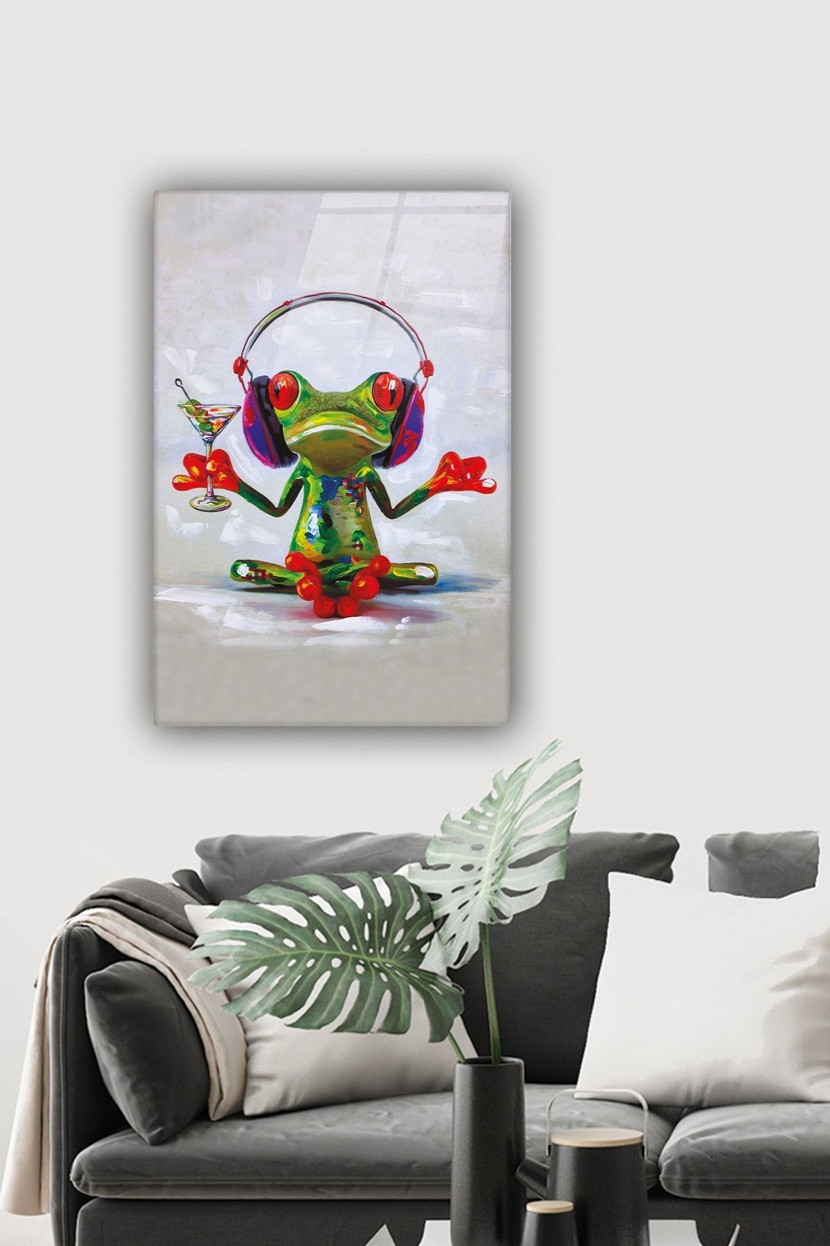 Hayvanlar | Cam Tablo | Kurbağa | 40cm X 60cm