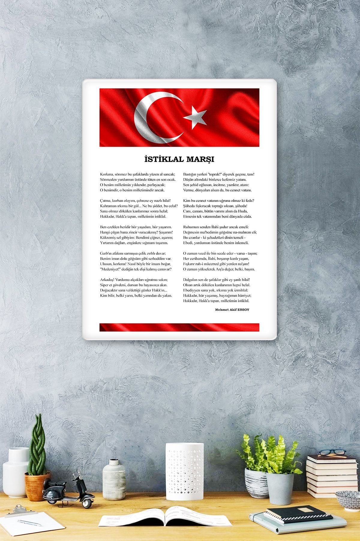 İSTİKLAL MARŞI | Cam Tablo | 30cm x 40cm