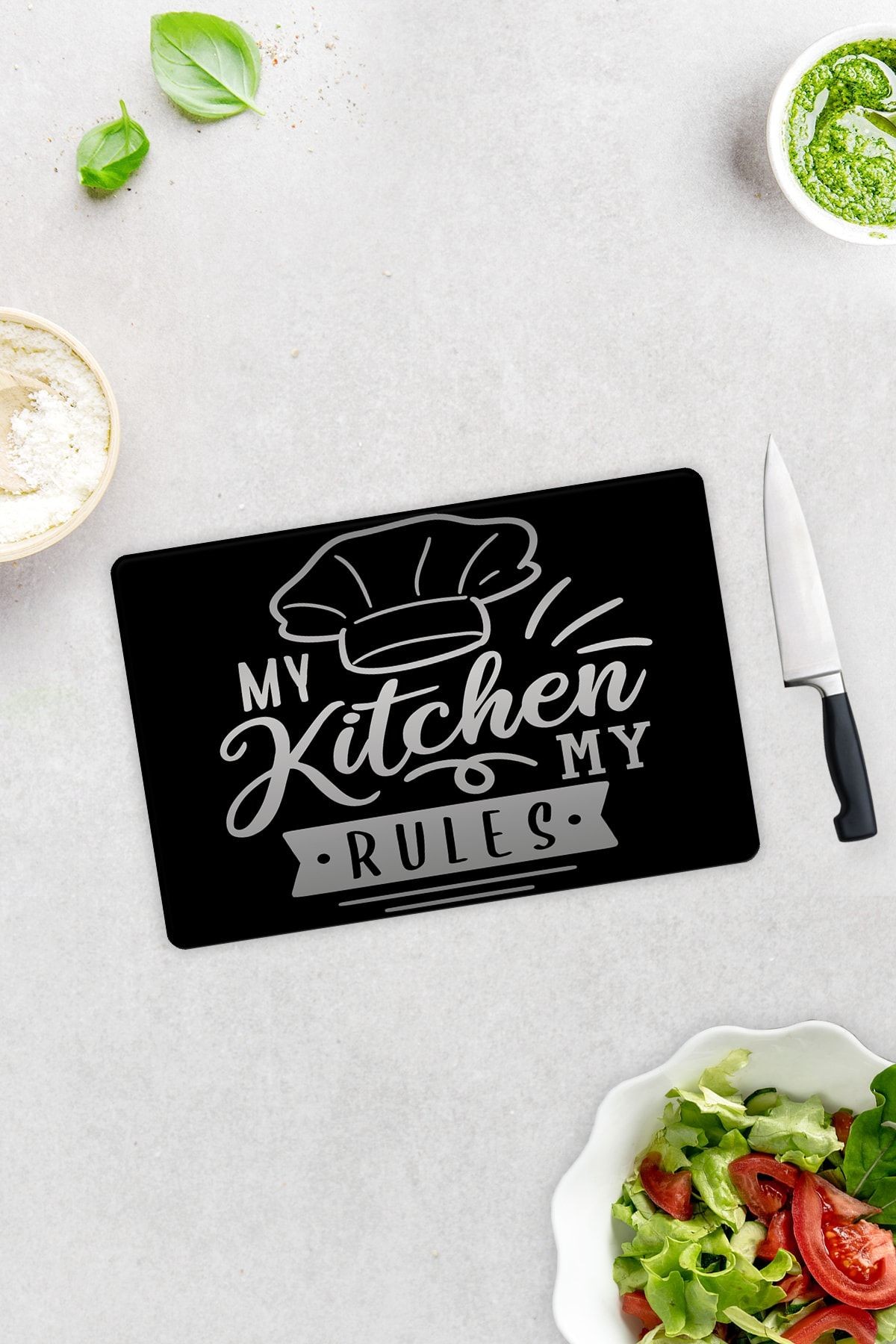 My Kitchen My Rules | Cam Kesme Tahtası - Cam Kesme Tablası | 20cm x 30cm