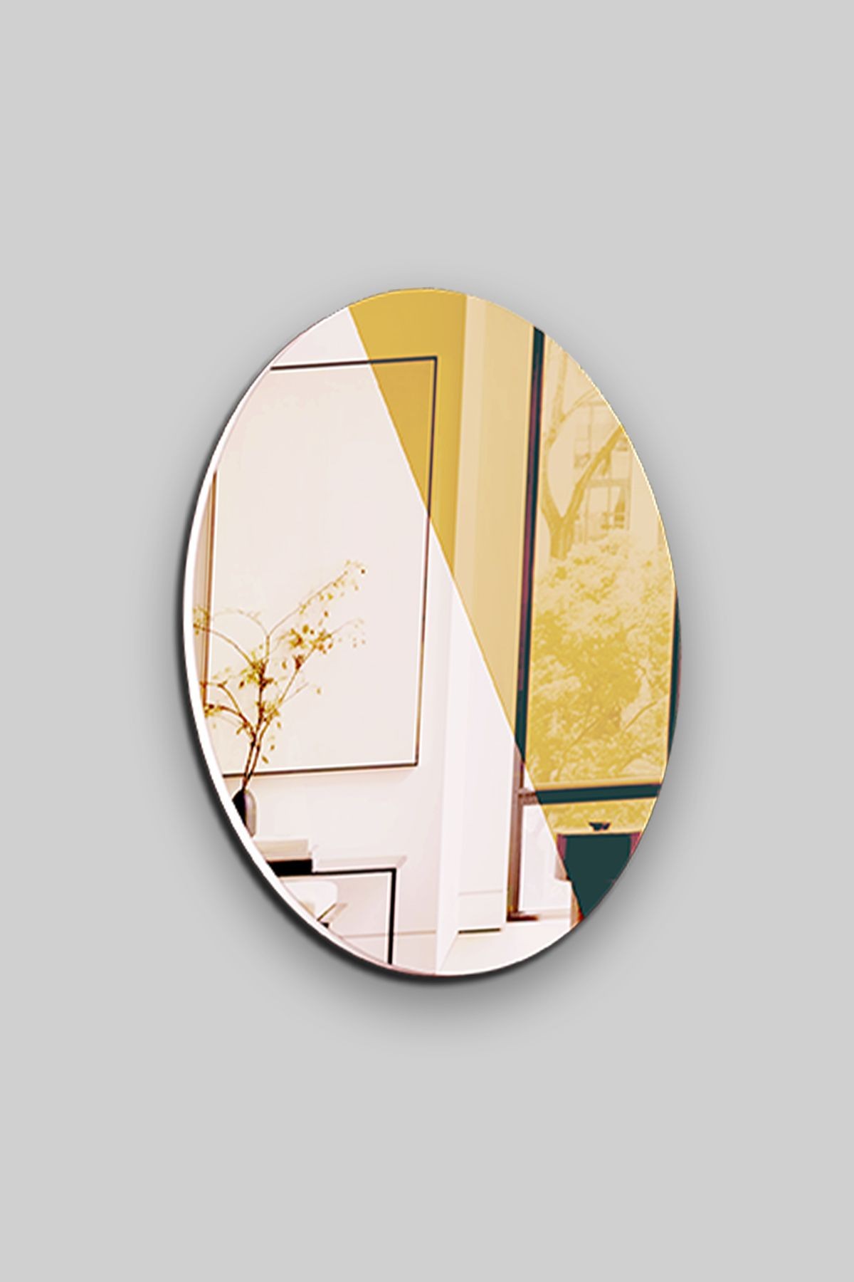 Salon Duvar Aynası | Düz Bronz Ayna | Horus Düz Bronz Tasarım Ayna | Çap80cm