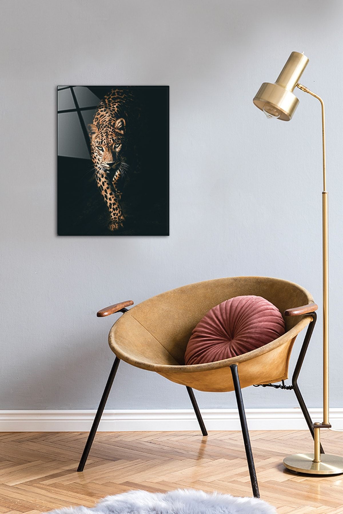 Hayvanlar | Cam Tablo | Leopar | 30cm X 40cm