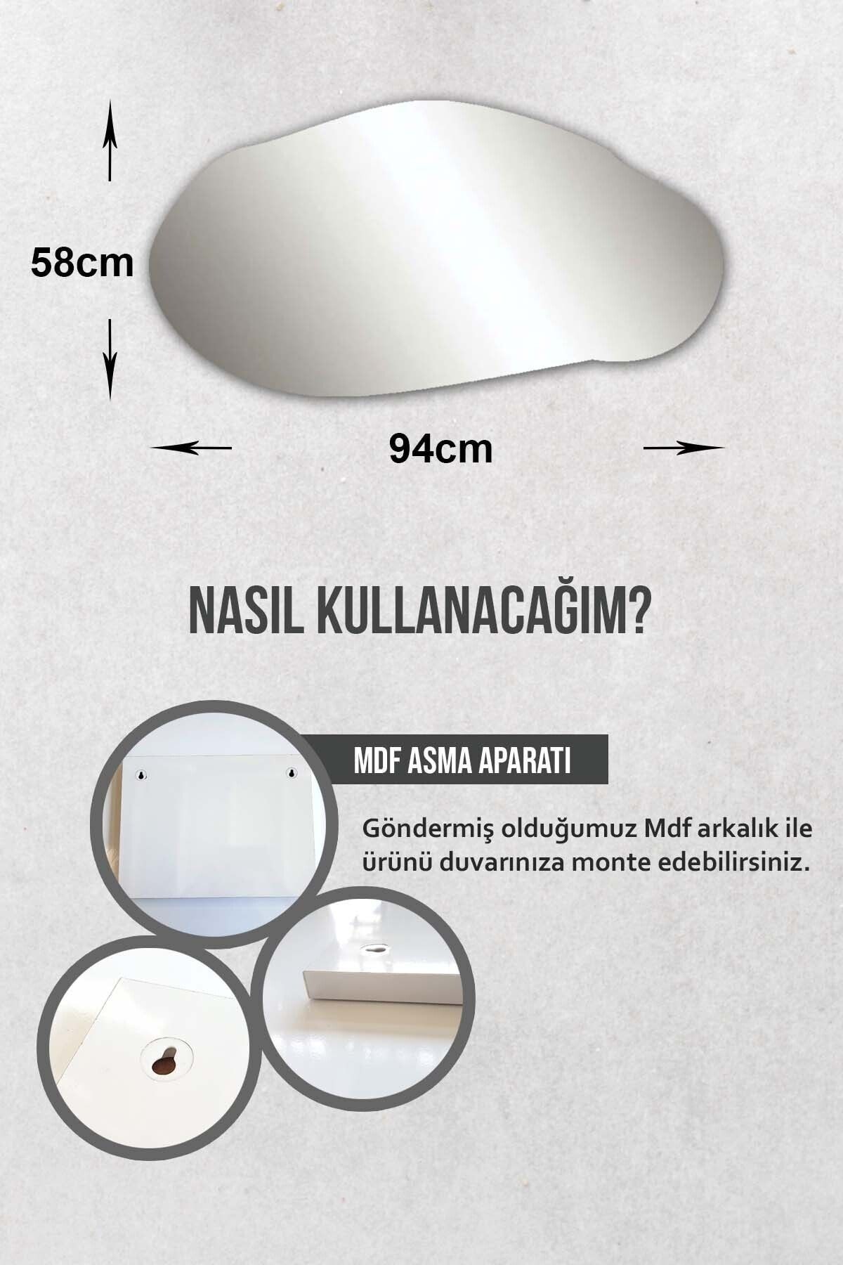 Ayna - Tasarım Asimetrik Ayna - 94cm X 58cm