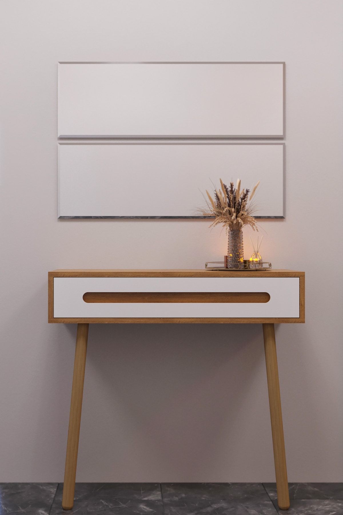 Aynalı Dresuar | 2'li Ayna Ve Dresuar | 90x86x30