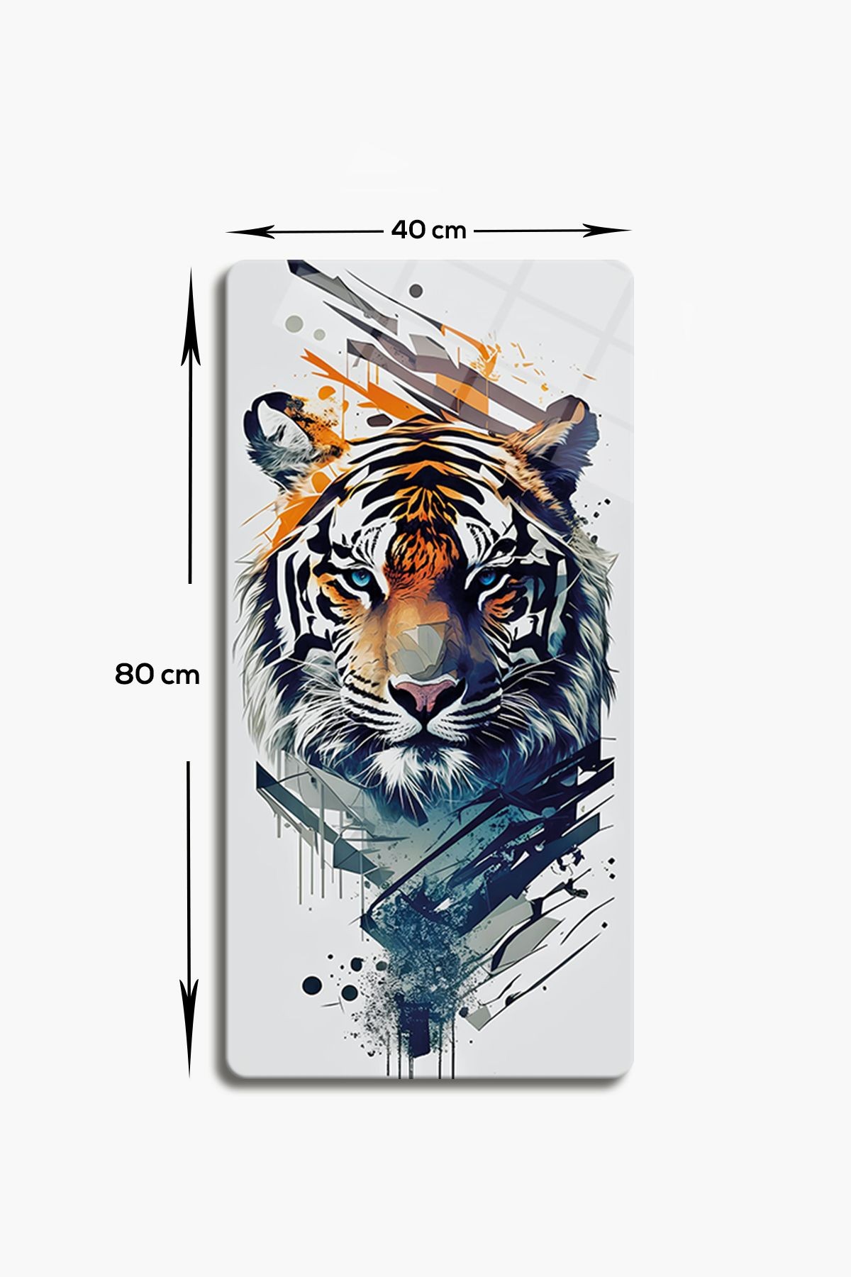 Cam Tablo | Modern Art Serisi | Tiger Art | 3'lü Takım | 40cm x 80cm