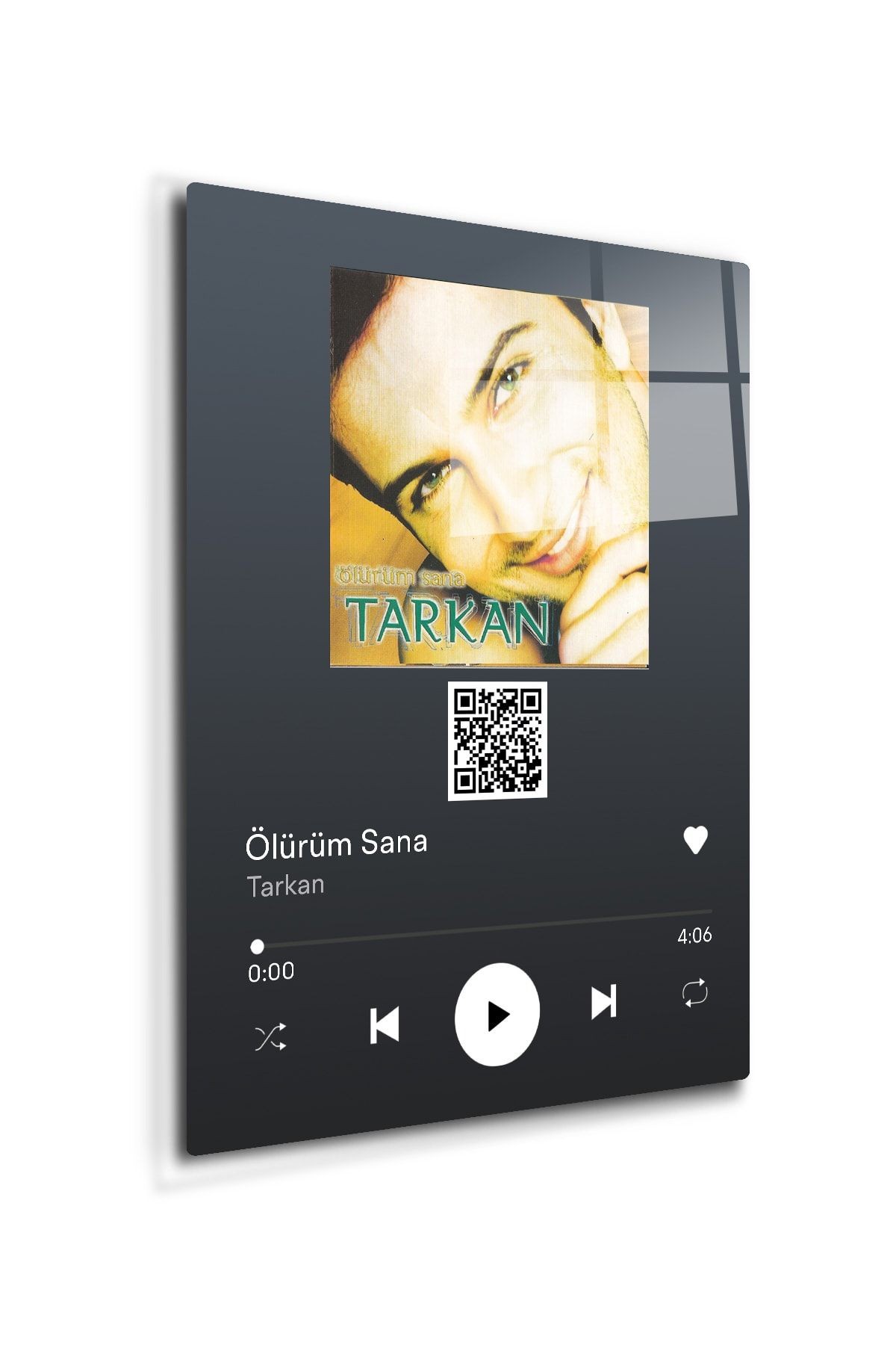 Spotify Barkodlu Cam Tablo | Tarkan - Ölürüm Sana | 30cm X 40cm