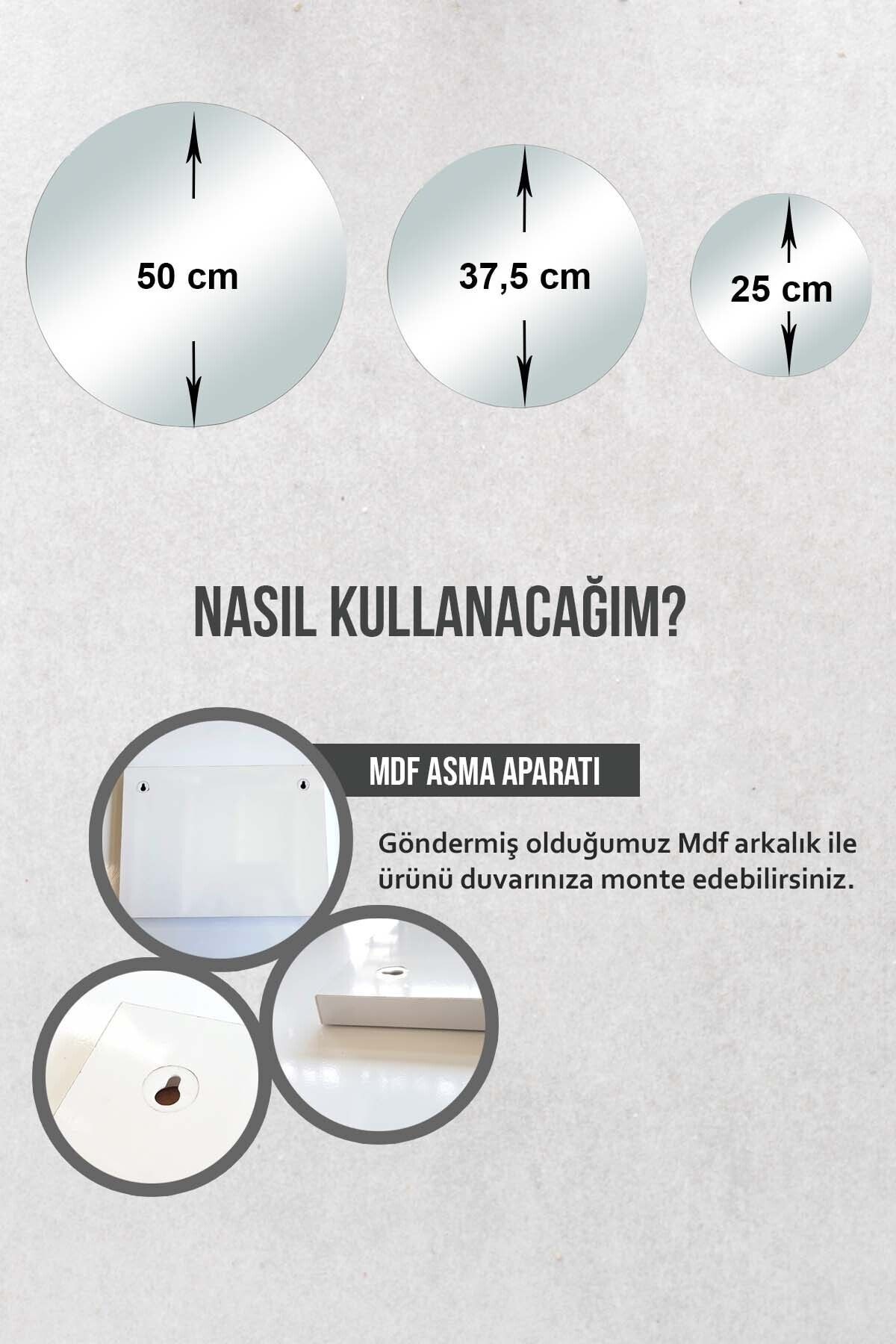 Ayna - 3'lü Takım Daire Ayna