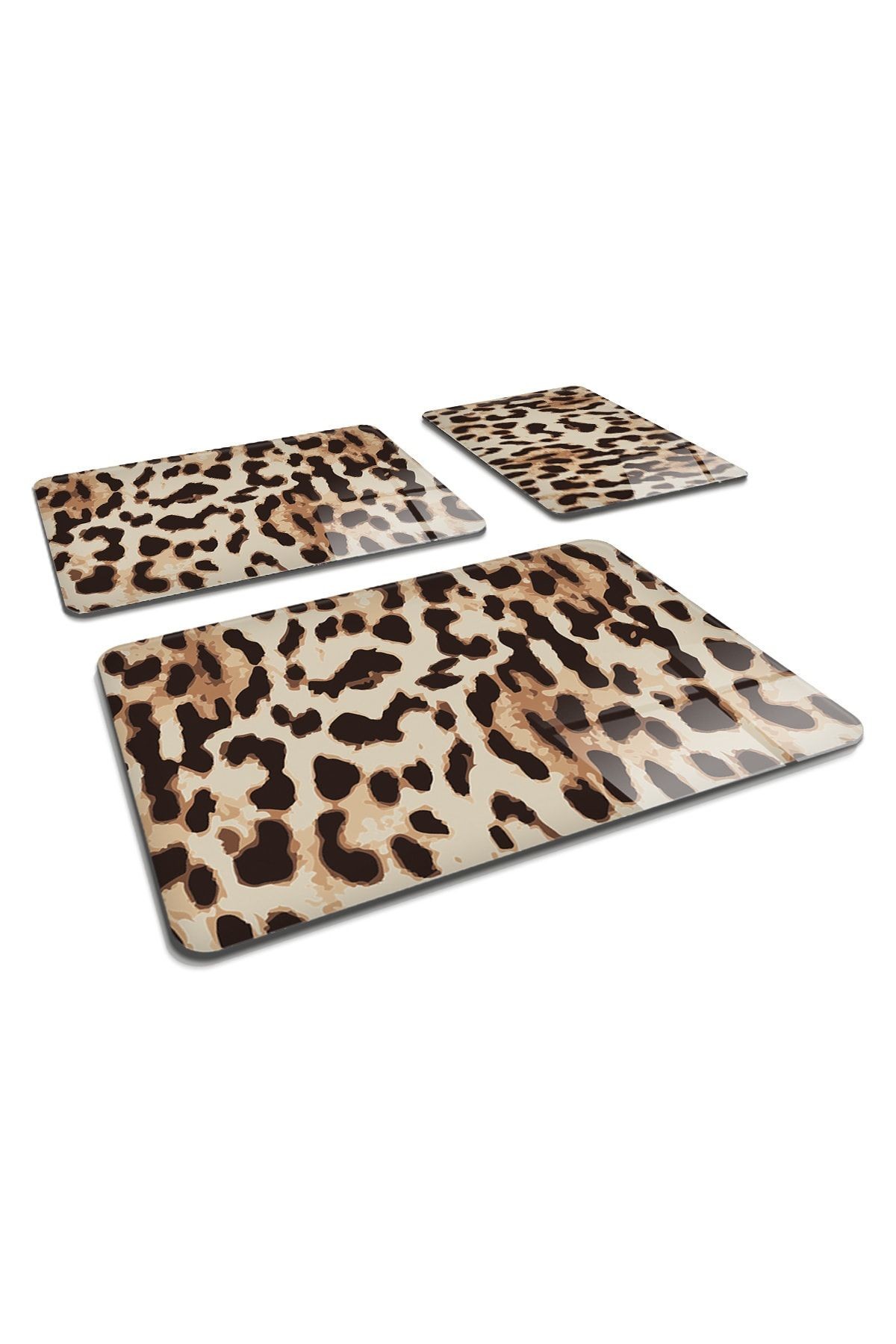 3'lü Takım Leopar Desenli | Cam Kesme Tahtası - Cam Kesme Tablası