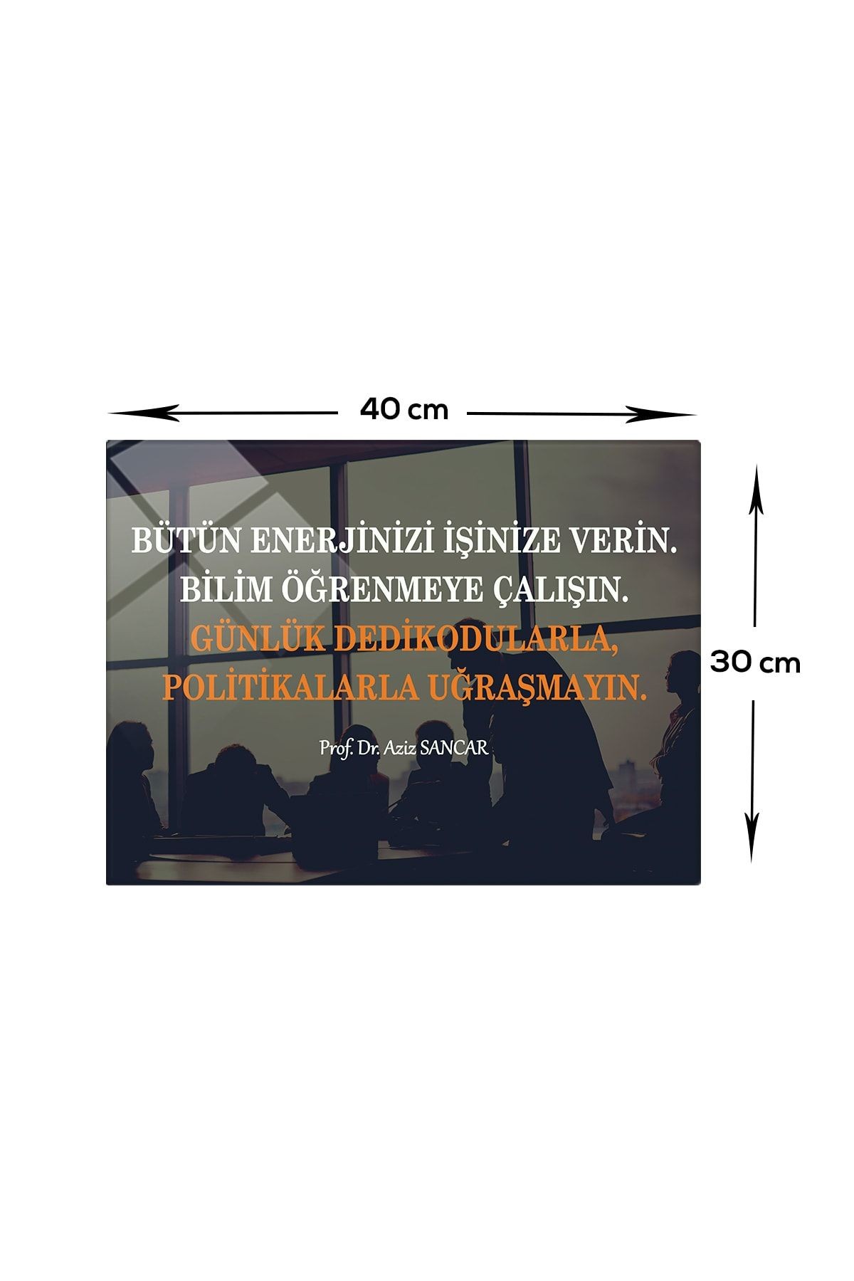 Kişisel Gelişim | Cam Tablo | Aziz Sancar - Bilimin Önemi | 30cm X 40cm