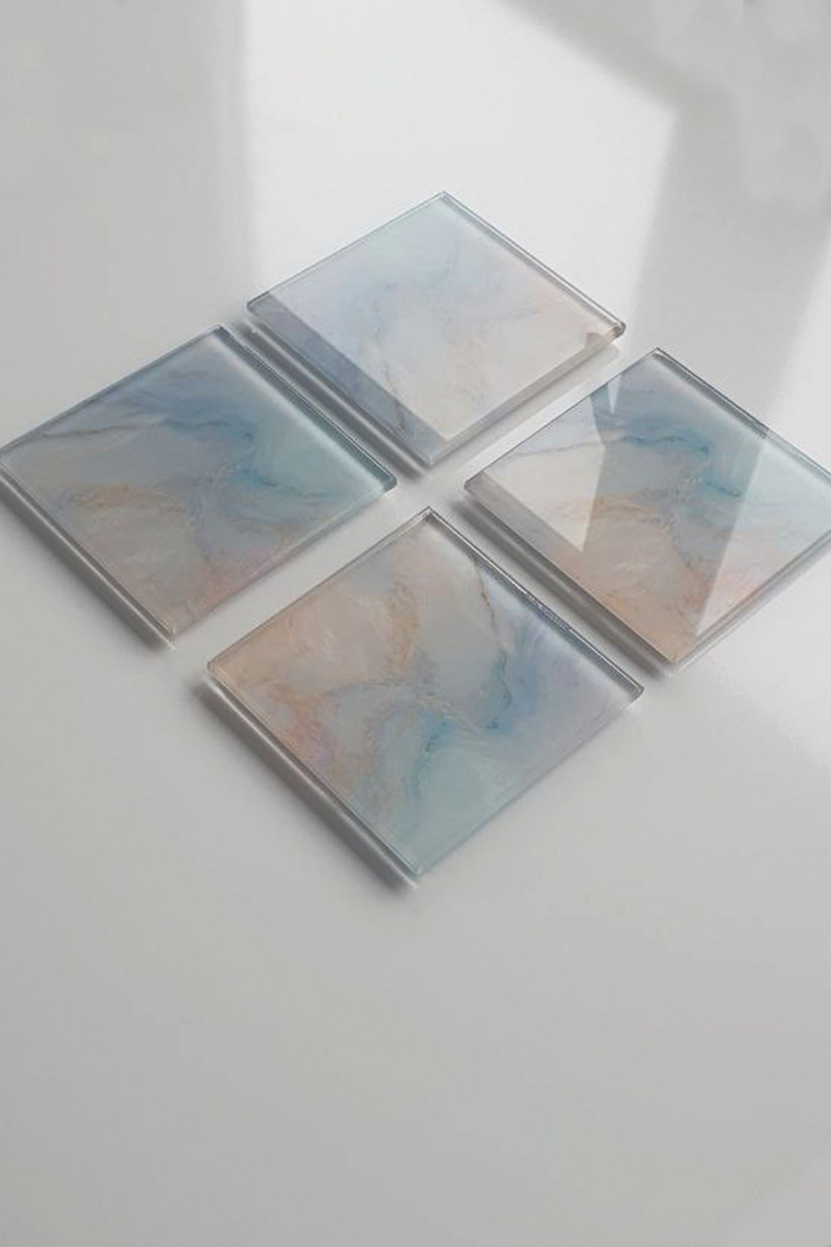 Cam Bardak Altlığı | 4'lü Takım Supreme Mermer | 10cm X 10cm