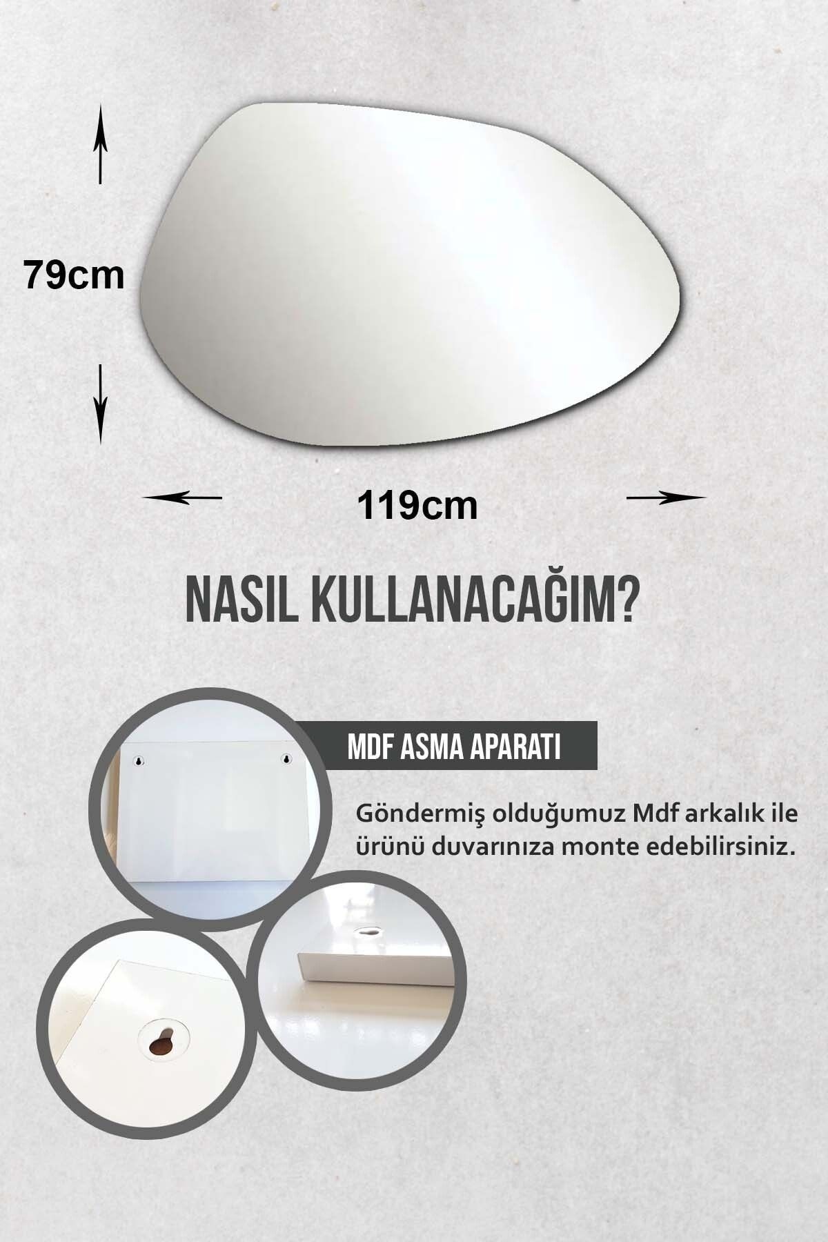 Ayna - Bronz Ayna - Tasarım Şekilli Oval Ayna - 119cm X 79cm