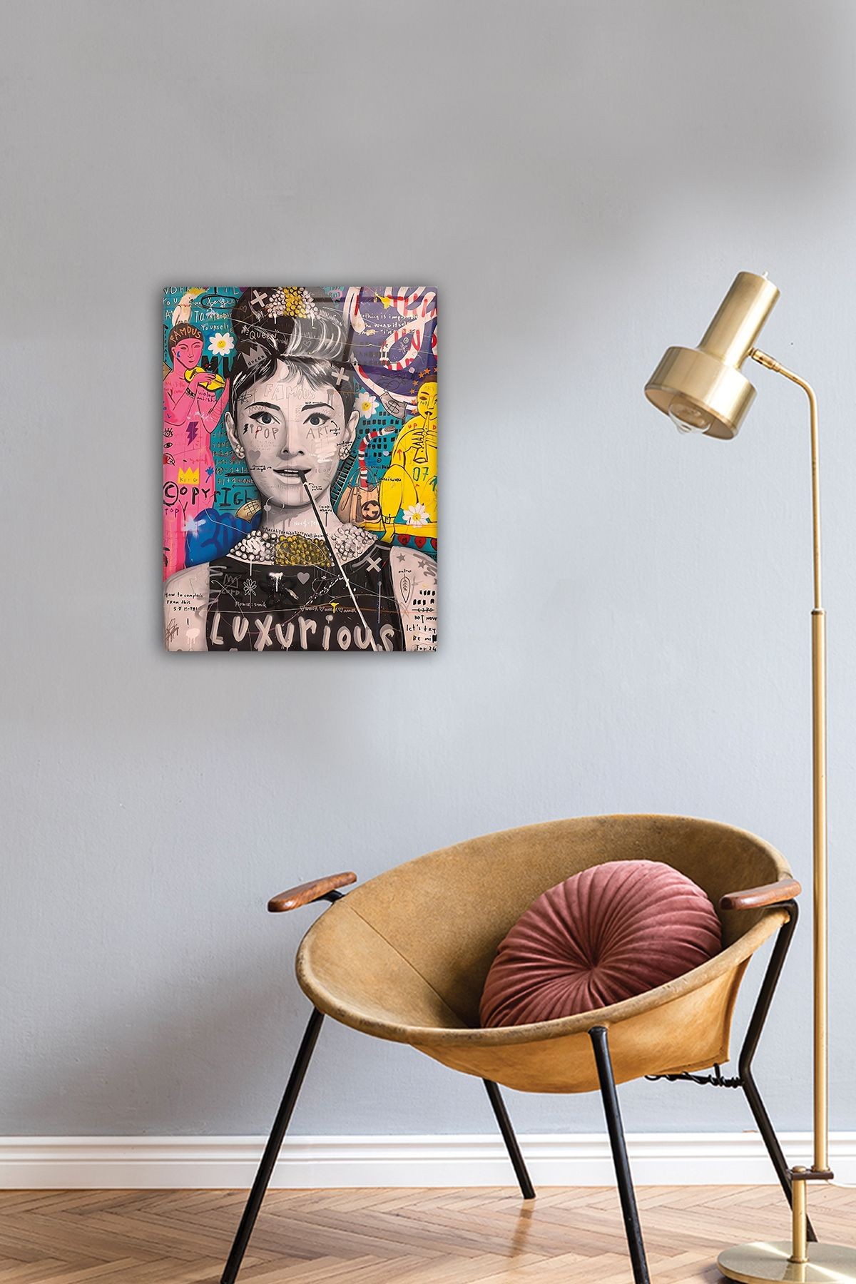 Cam Tablo | Popart Serisi | Audrey Hepburn |