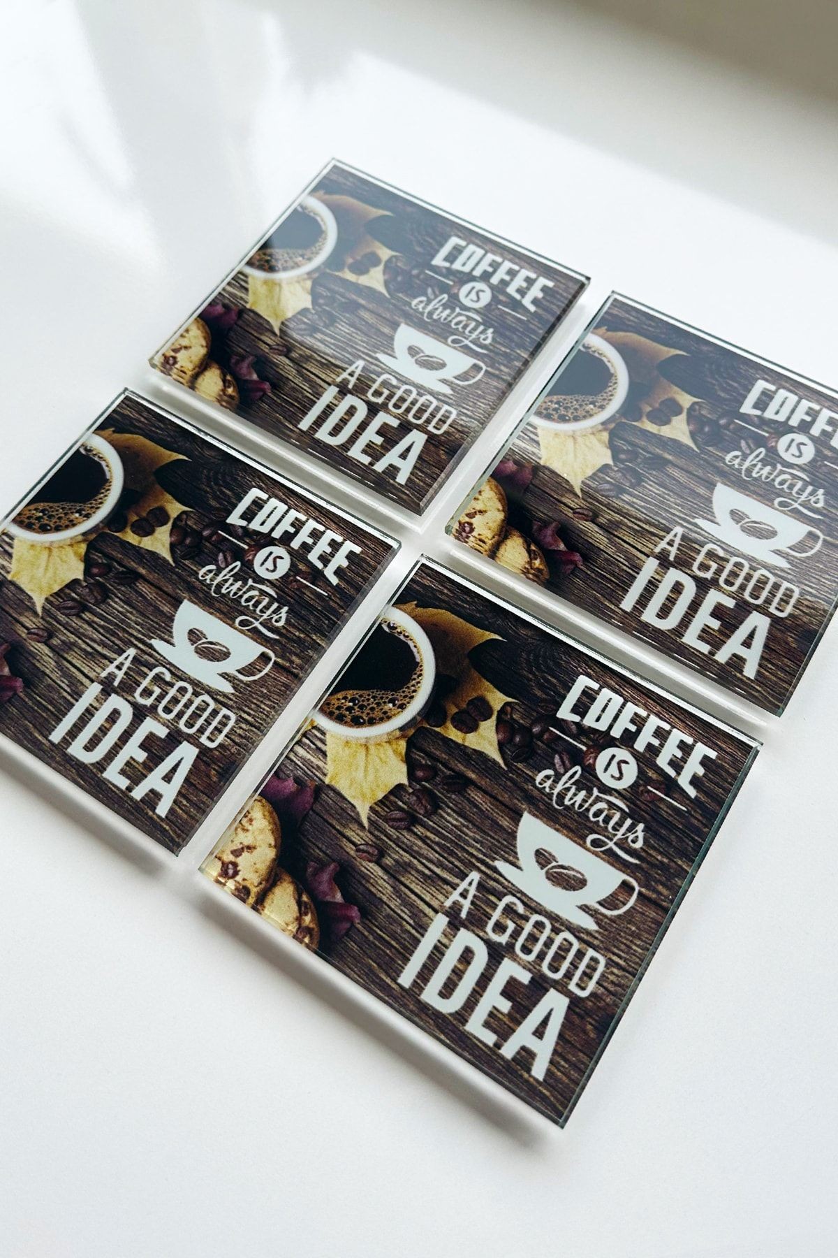 Cam Bardak Altlığı | Always Good Idea | 4'lü Takım | 10cm X 10cm