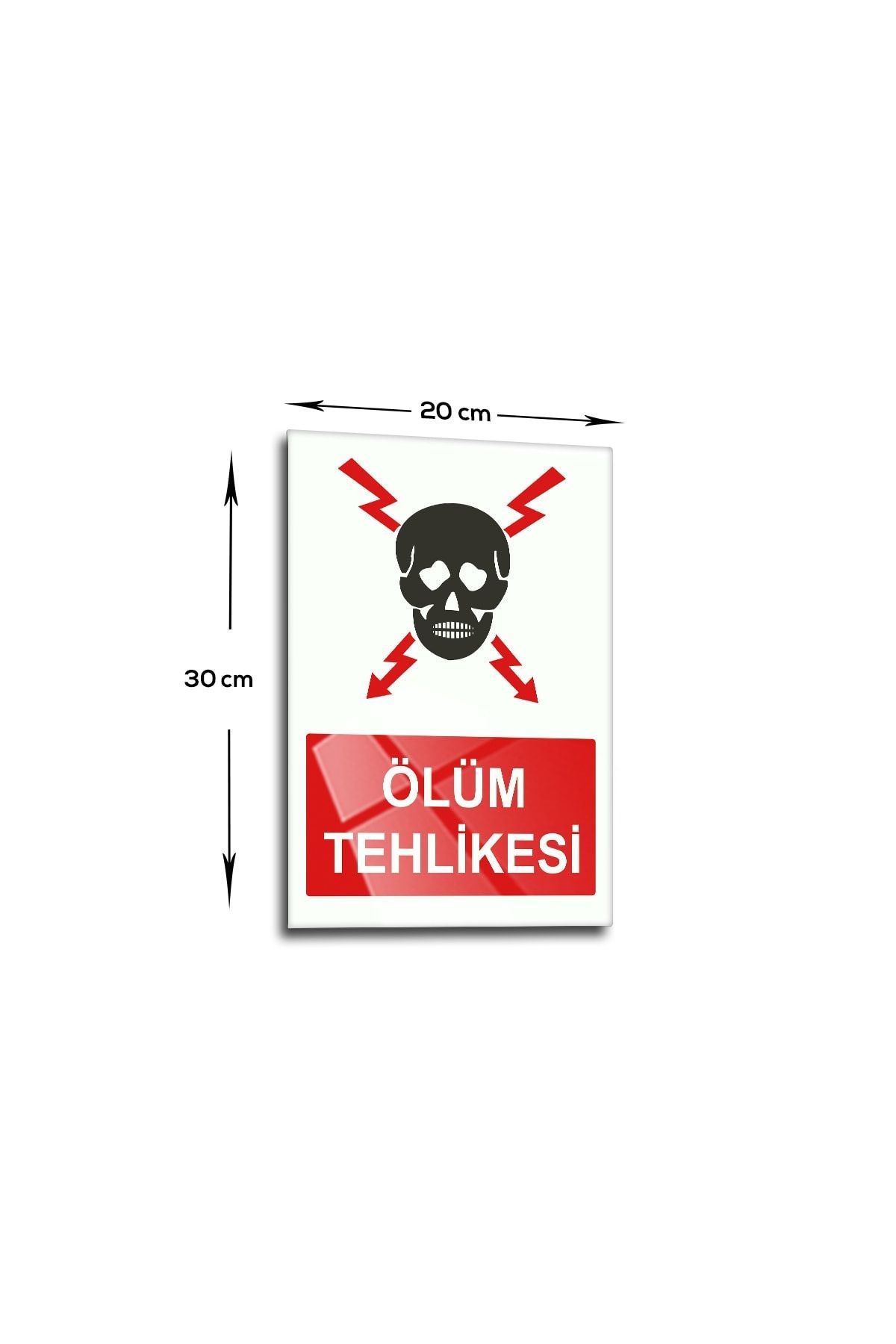Cam Pano | Ölüm Tehlikesi Cam Tabela | 20cm X 30cm