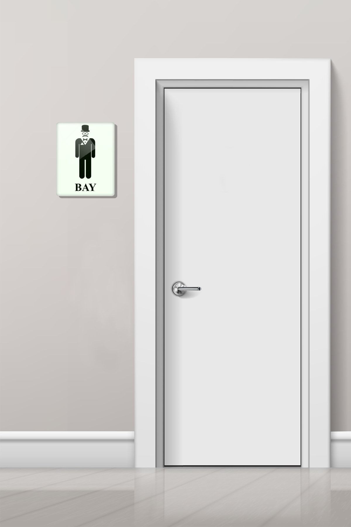 2'li Set Beyaz Women - Men | Cam Wc Yönlendirme Levhası | 14,8cm X 21cm