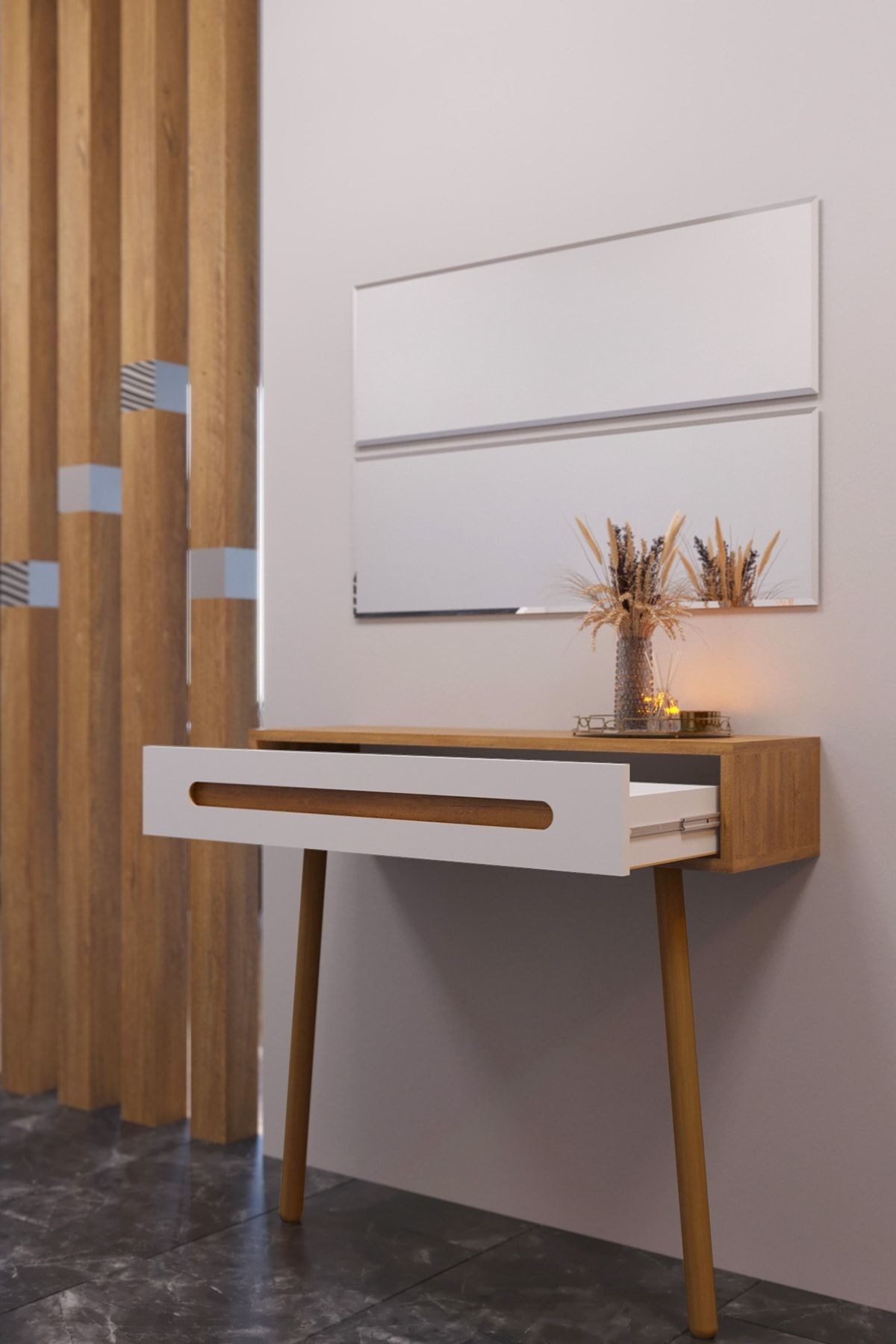 Aynalı Dresuar | 2'li Ayna Ve Dresuar | 90x86x30