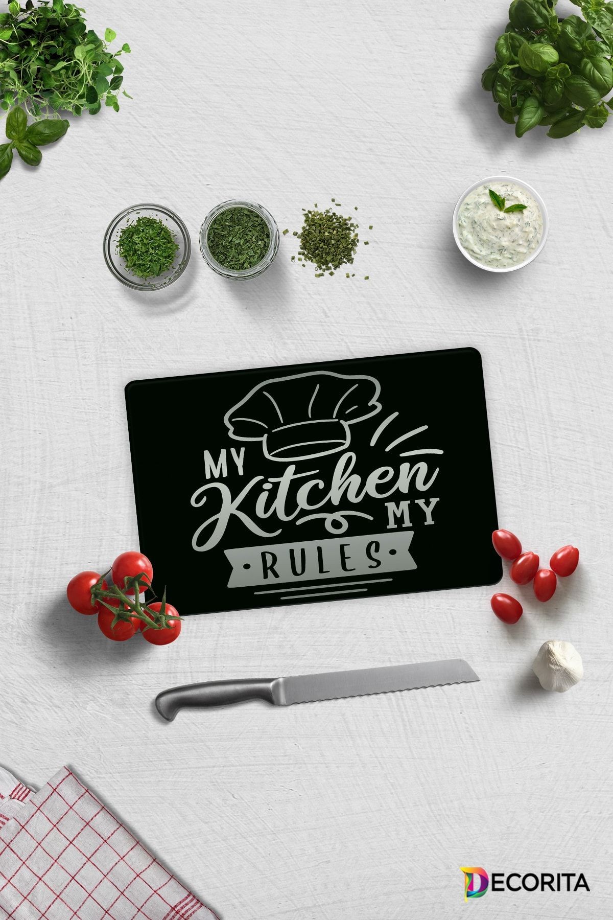 My Kitchen My Rules | Cam Kesme Tahtası - Cam Kesme Tablası | 20cm x 30cm