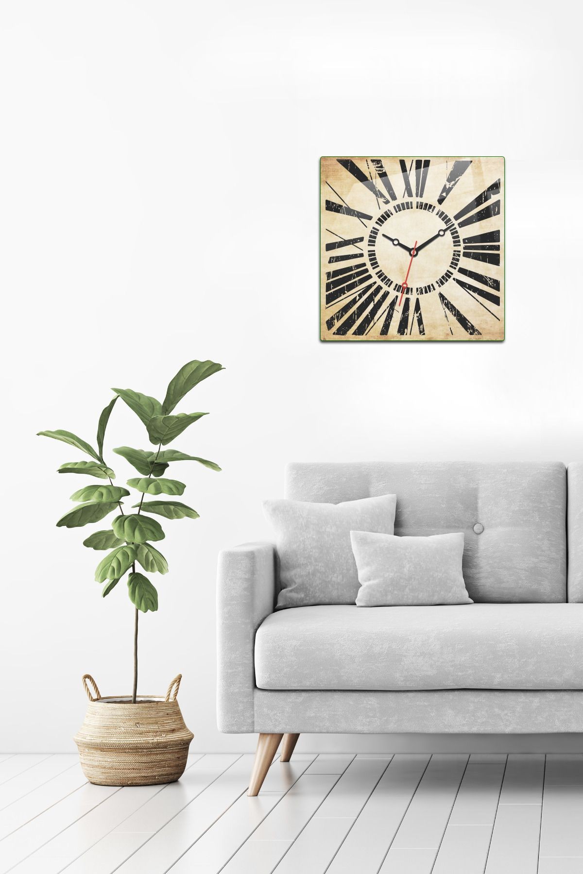 Cam Duvar Saati | Roma Rakamlı Retro | 32cm x 32cm