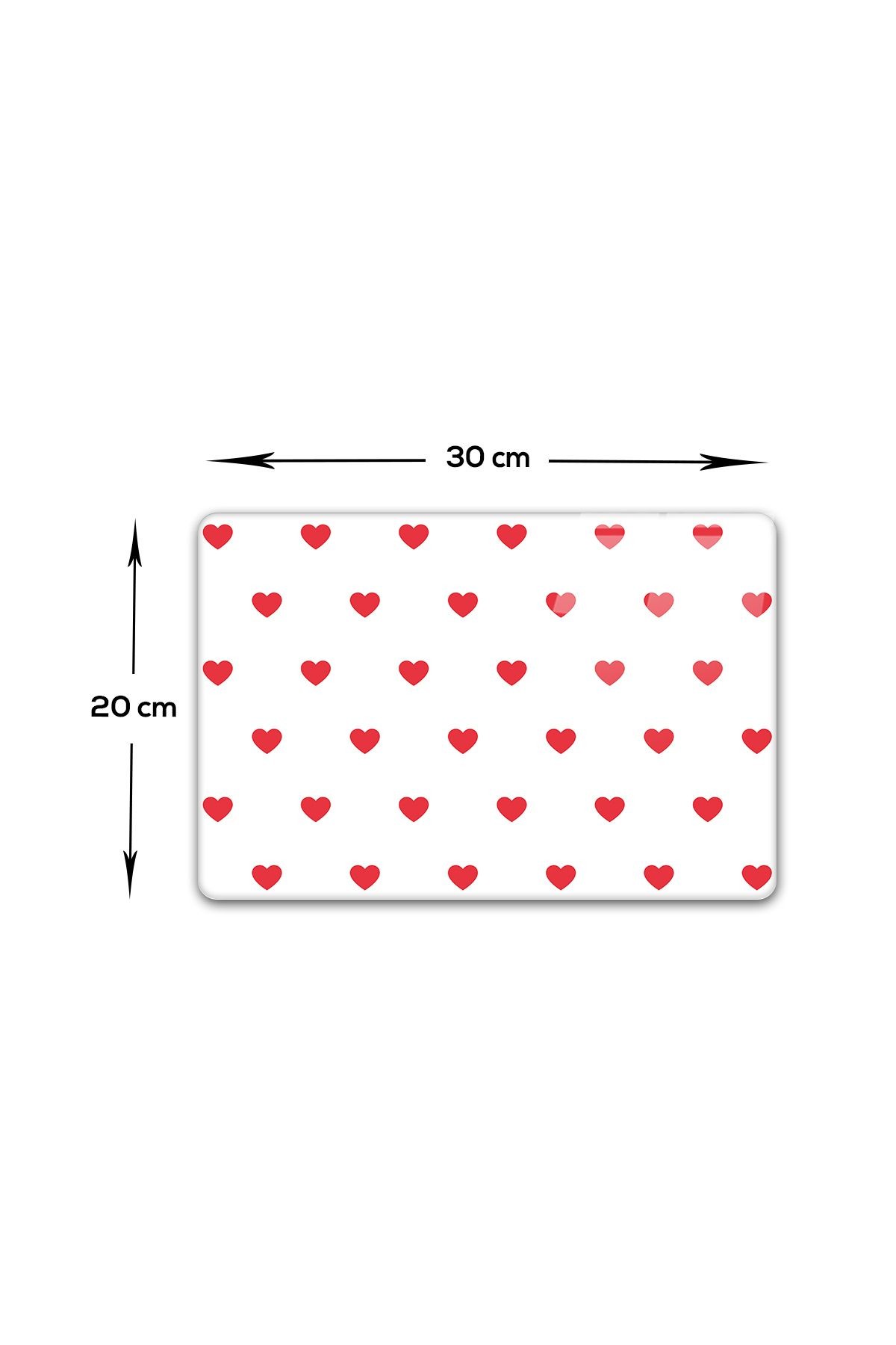 Cam Kesme Tahtası - Cam Kesme Tablası | Kalp Desenli | 20cm x 30cm