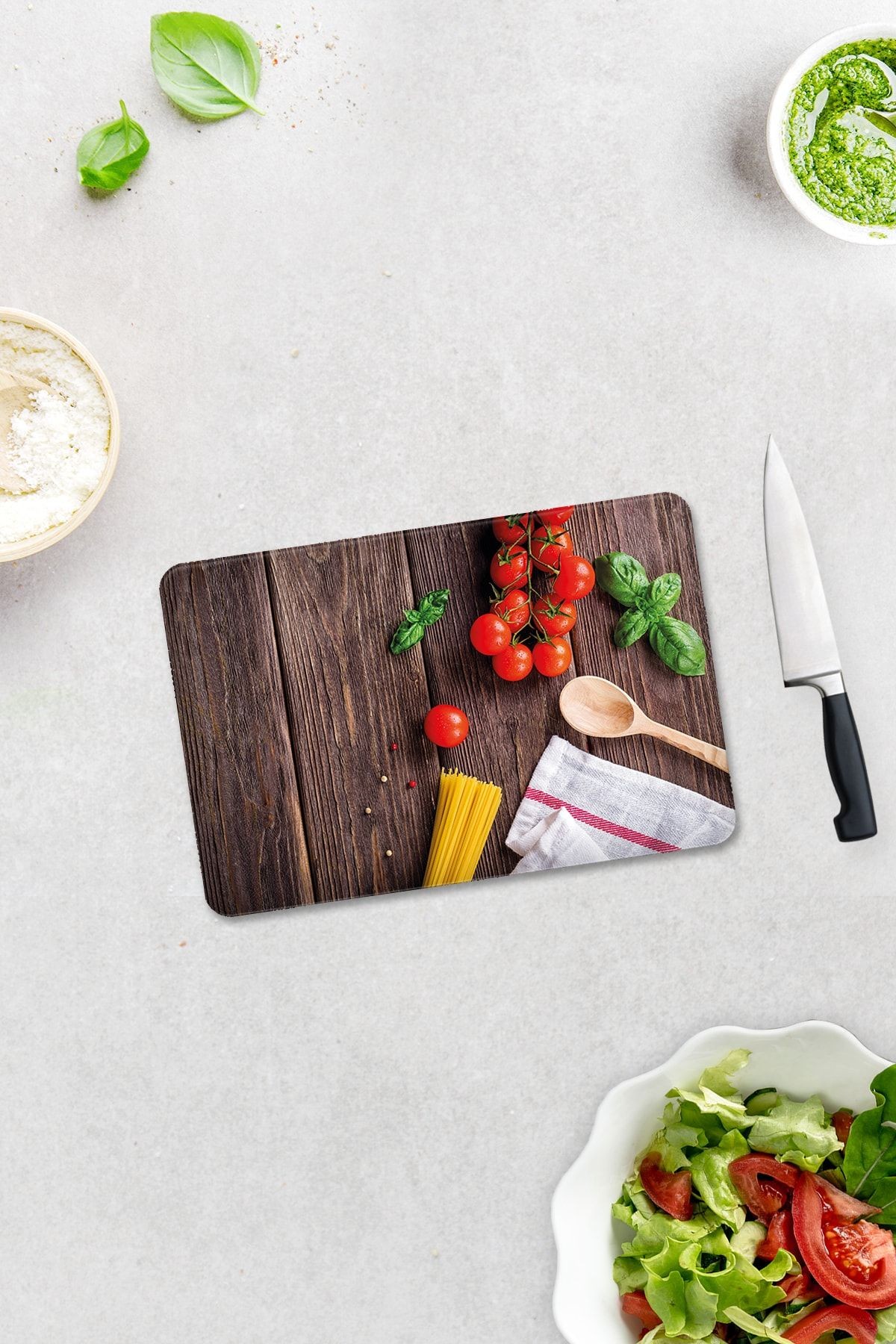 Cam Kesme Tahtası - Cam Kesme Tablası | Ahşap Ve Sebzeler | 20cm X 30cm