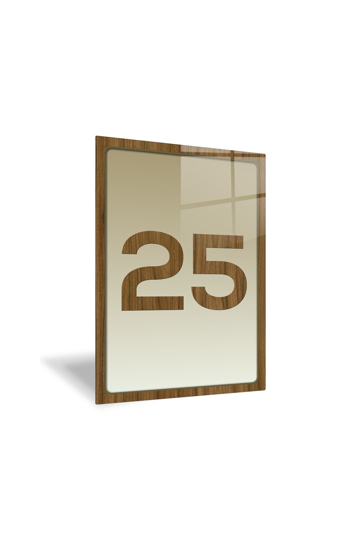 Cam Kapı Numarası - 25 Numara | Cam Yönlendirme Levhası | 14,8cm X 21cm