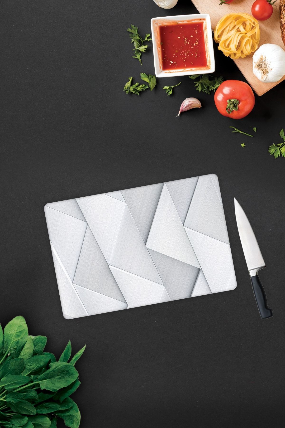 Gümüş Desen | Cam Kesme Tahtası - Cam Kesme Tablası | 20 cm x 30 cm