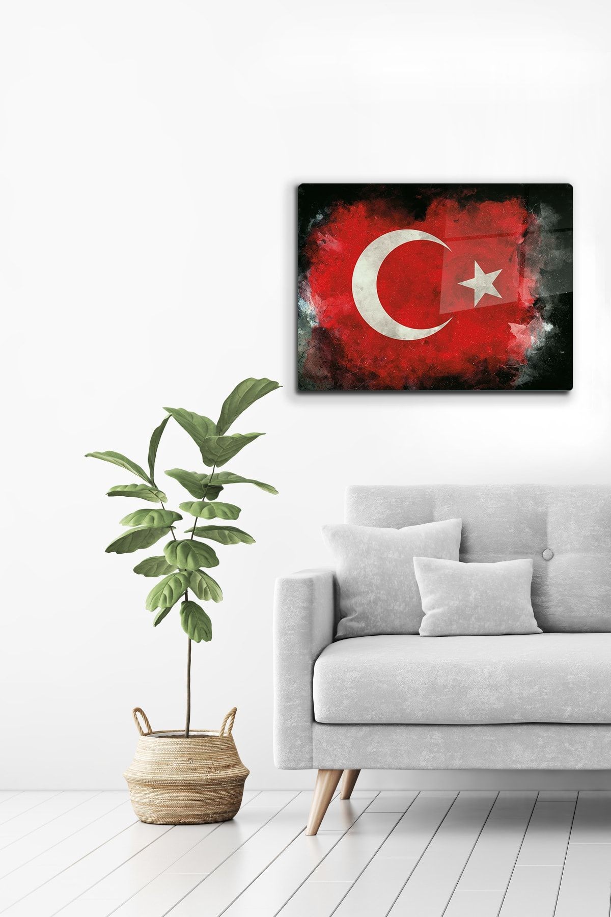 Türk Bayrağı | Cam Tablo | 40cm X 60cm