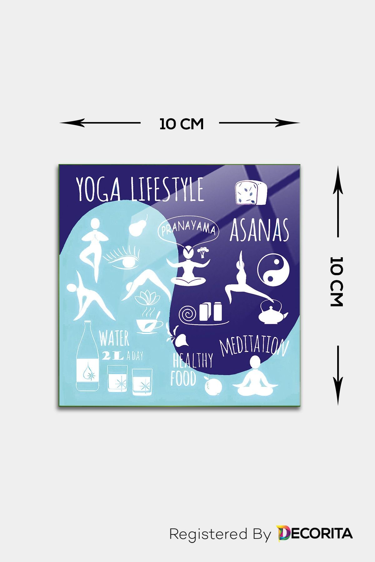 Cam Bardak Altlığı | Yoga Lifestyle | 4'lü Takım | 10cm x 10cm