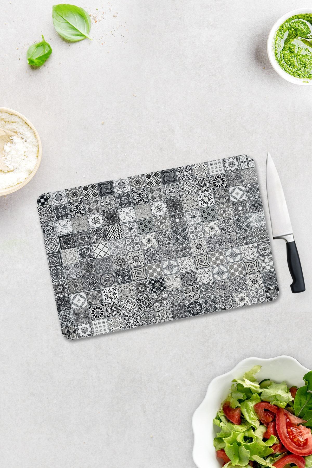 Karakalem Çizim | Cam Kesme Tahtası - Cam Kesme Tablası | 30cm x 40cm
