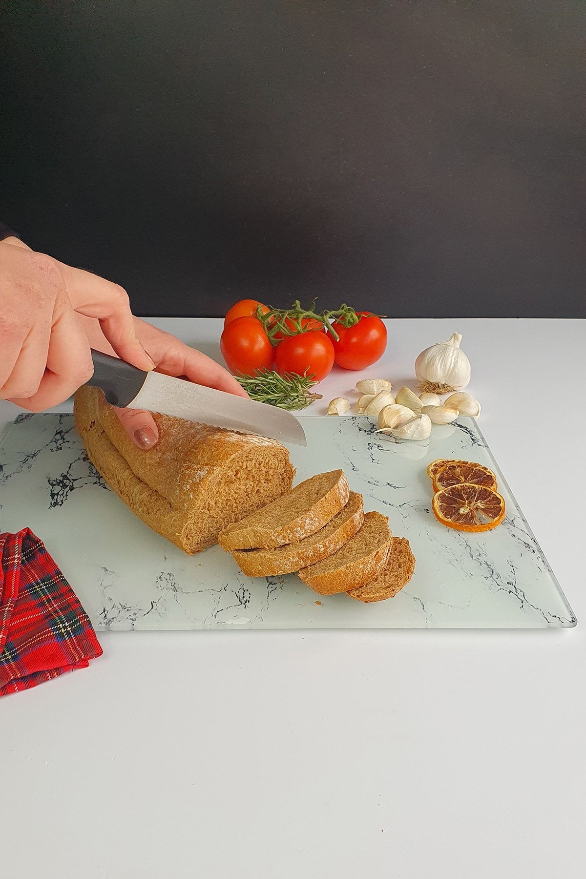 Cam Kesme Tahtası Cam Kesim Tablası Beyaz Mermer Görünümlü 30cm x 40cm