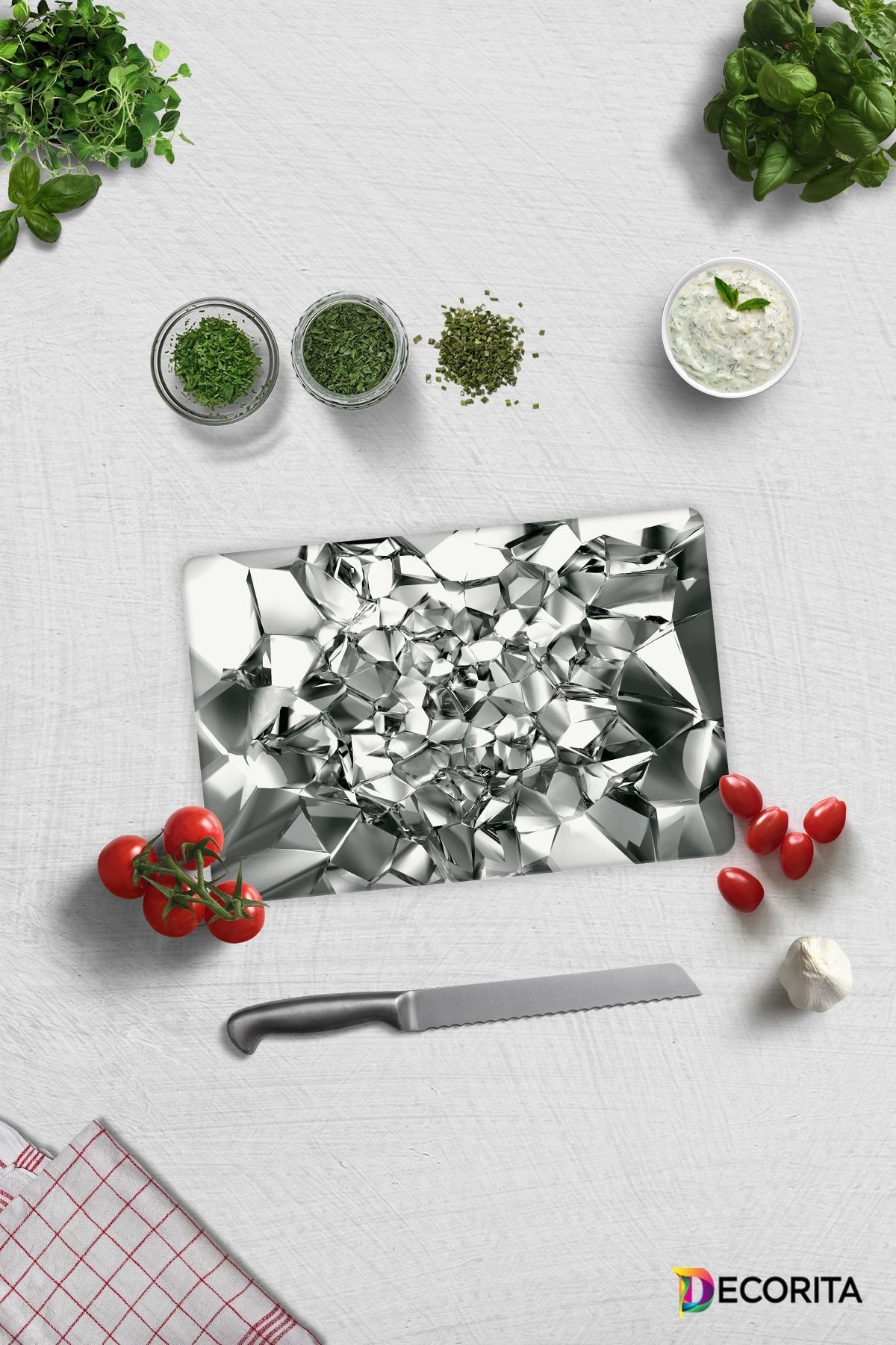 Gümüş Kristal | Cam Kesme Tahtası - Cam Kesme Tablası | 20cm X 30cm