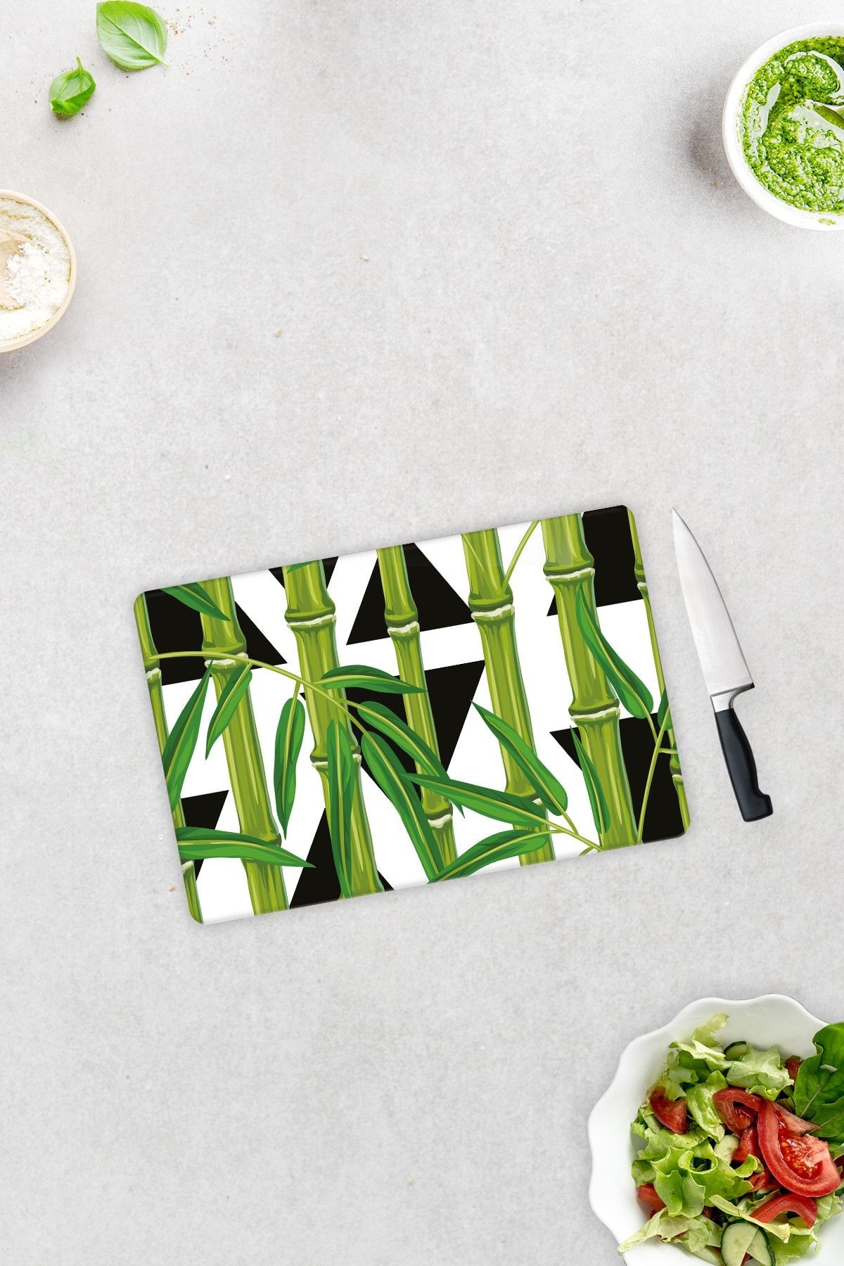 Bamboo Desen | Cam Kesme Tahtası - Cam Kesme Tablası | 20cm X 30cm