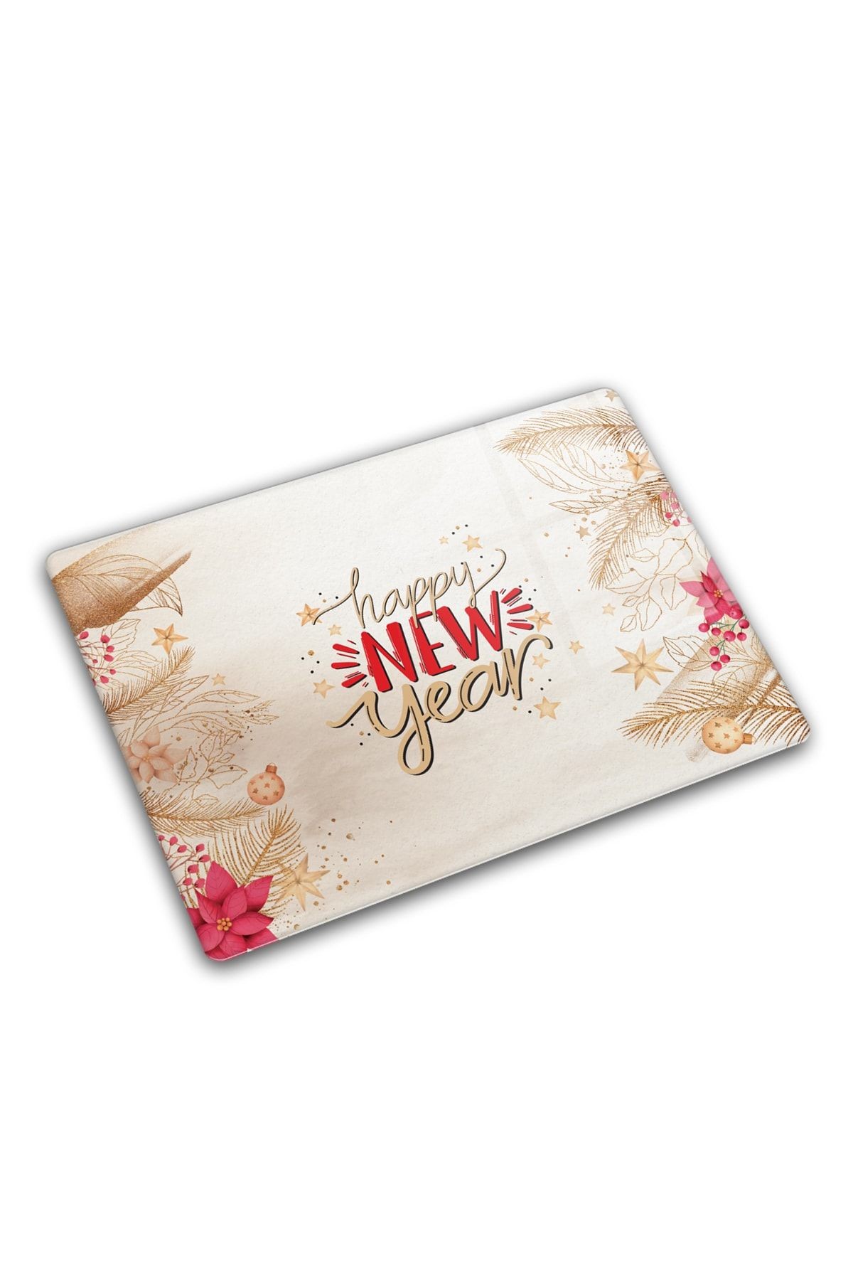 Cam Kesme Tahtası - Cam Kesme Tablası | Happy New Year - Gold | 30cm X 40cm