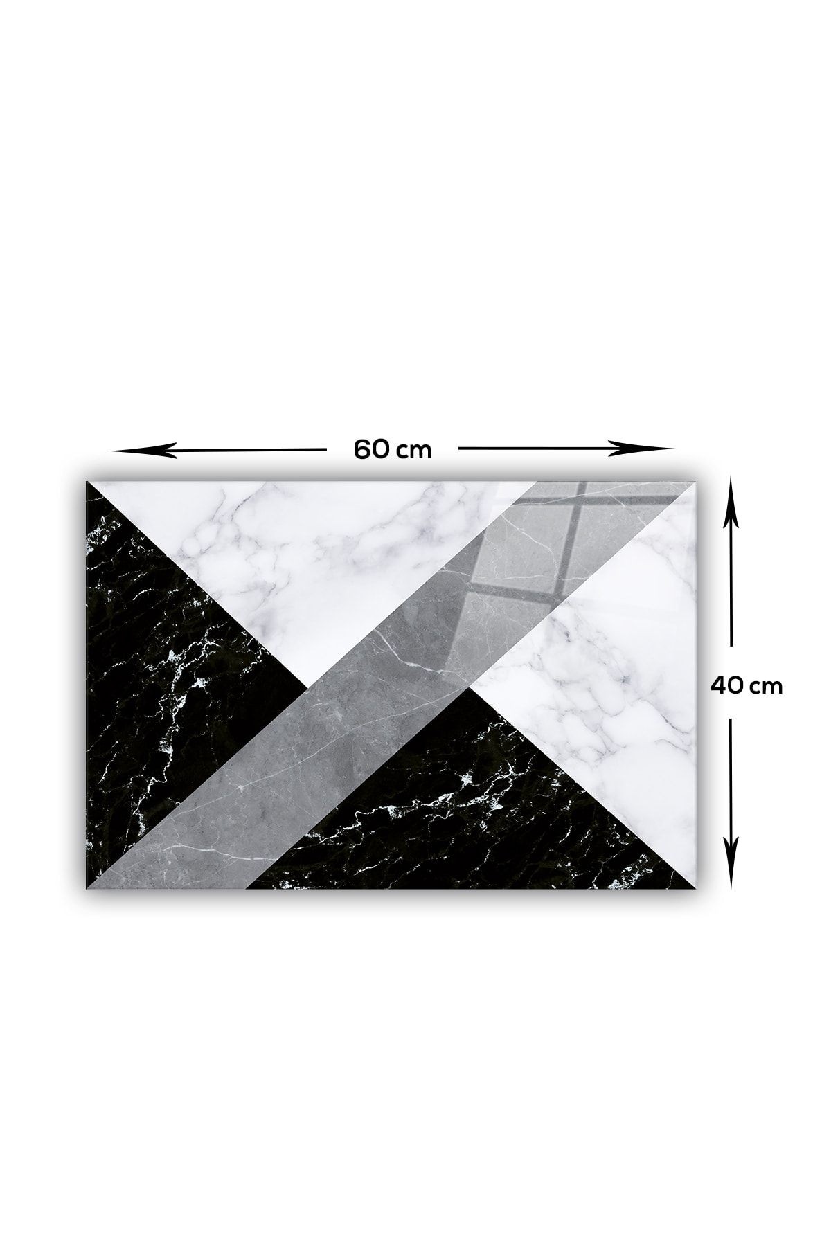 Cam Ocak Arkası Koruyucu | Hibrit Mermer | 40cm X 60cm