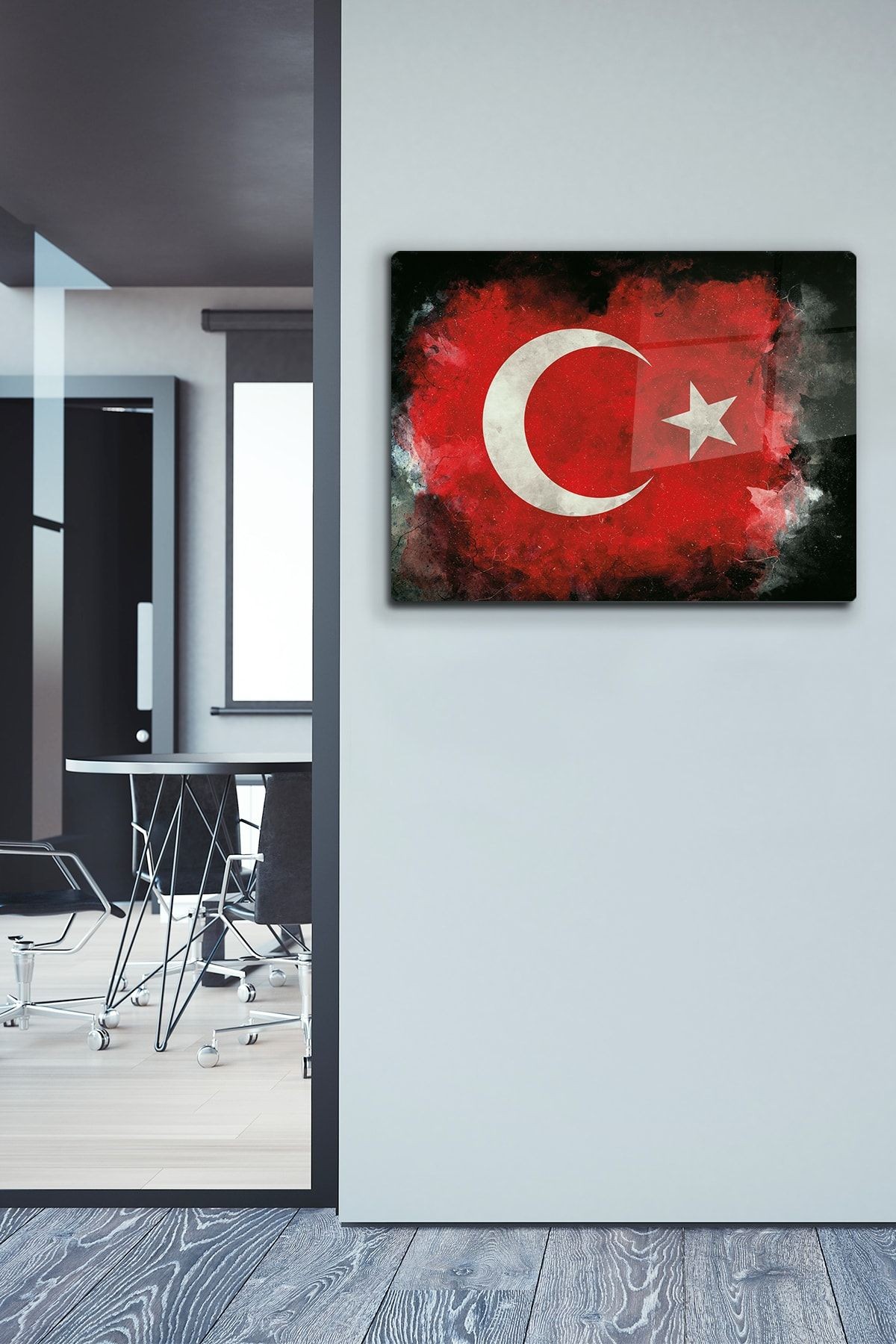 Türk Bayrağı | Cam Tablo | 40cm X 60cm