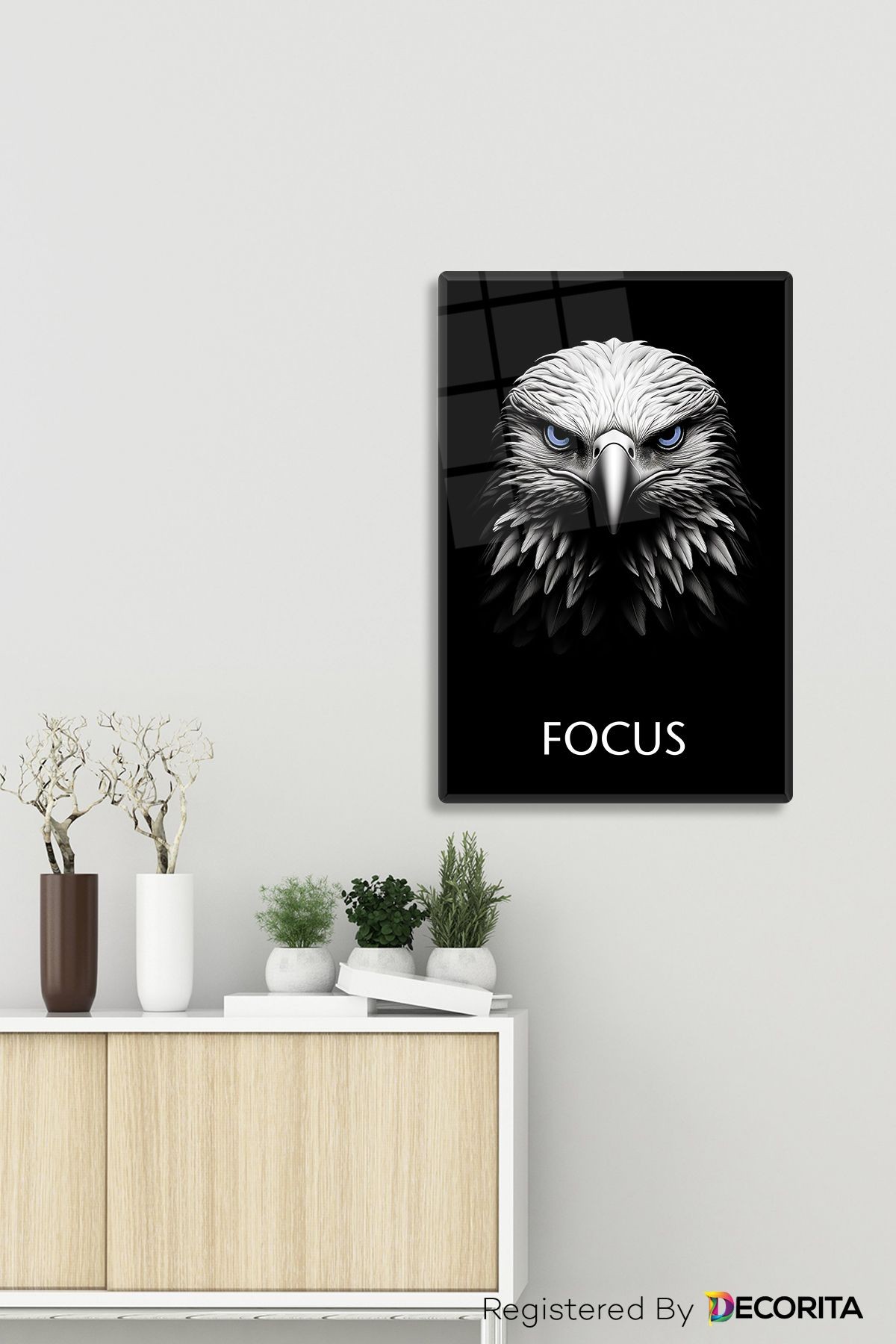 Cam Tablo | Motivasyon Serisi | Kartal - Odaklanma | 40cm x 60cm