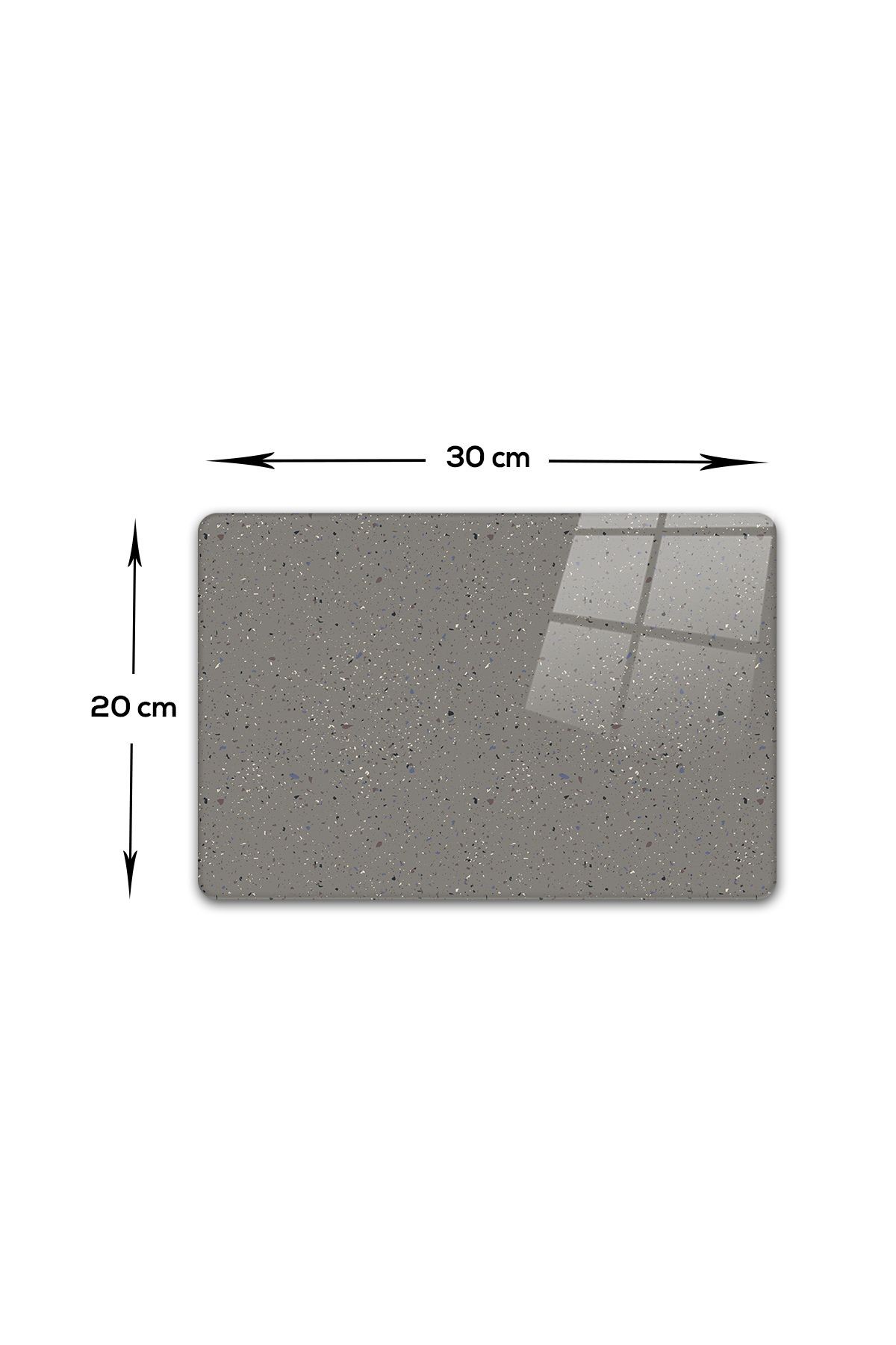 Cam Kesme Tahtası - Cam Kesme Tablası | Seramik Desen - Koyu Fon | 20cm x 30cm
