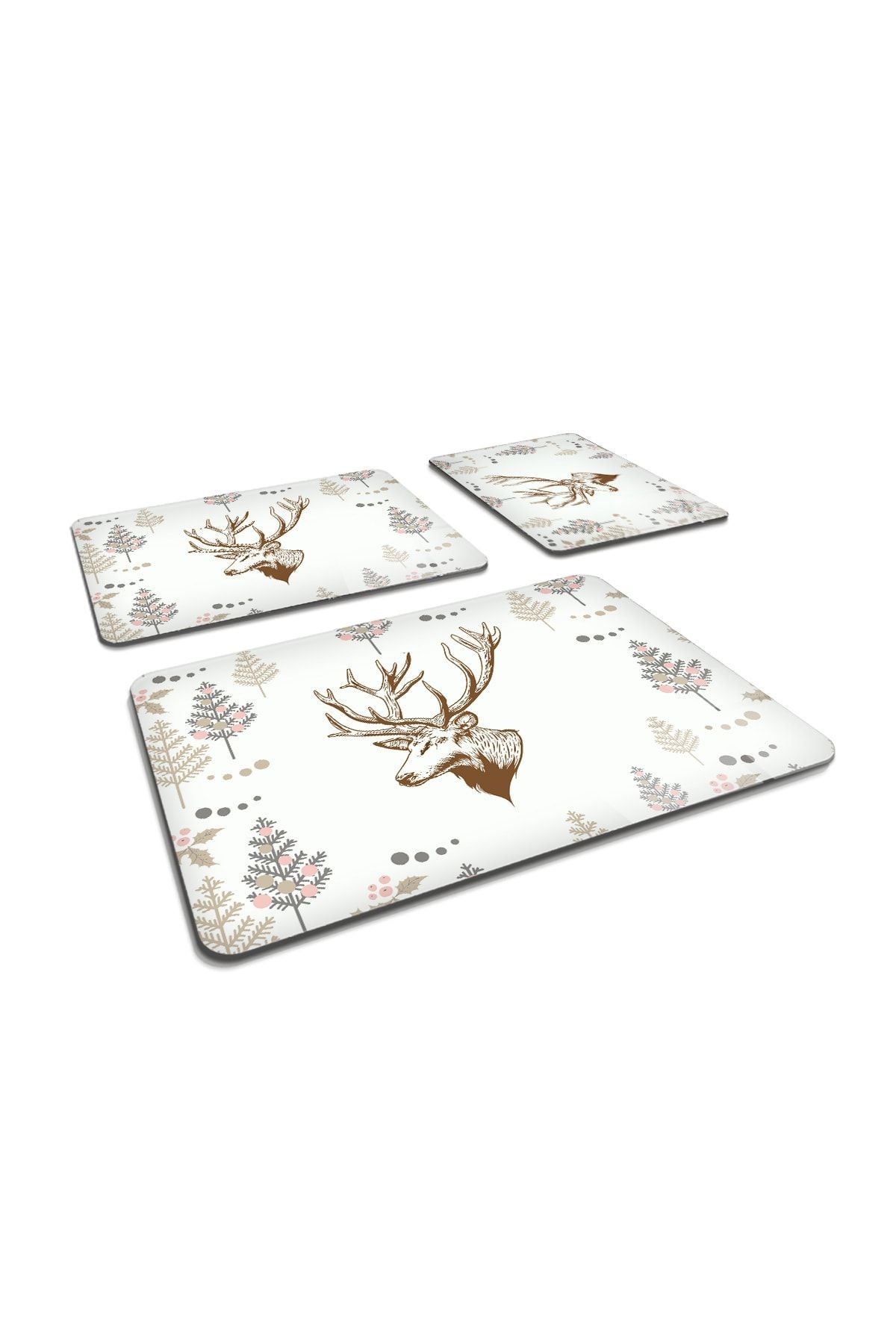 3'lü Takım Cervus Deer | Cam Kesme Tahtası - Cam Kesme Tablası