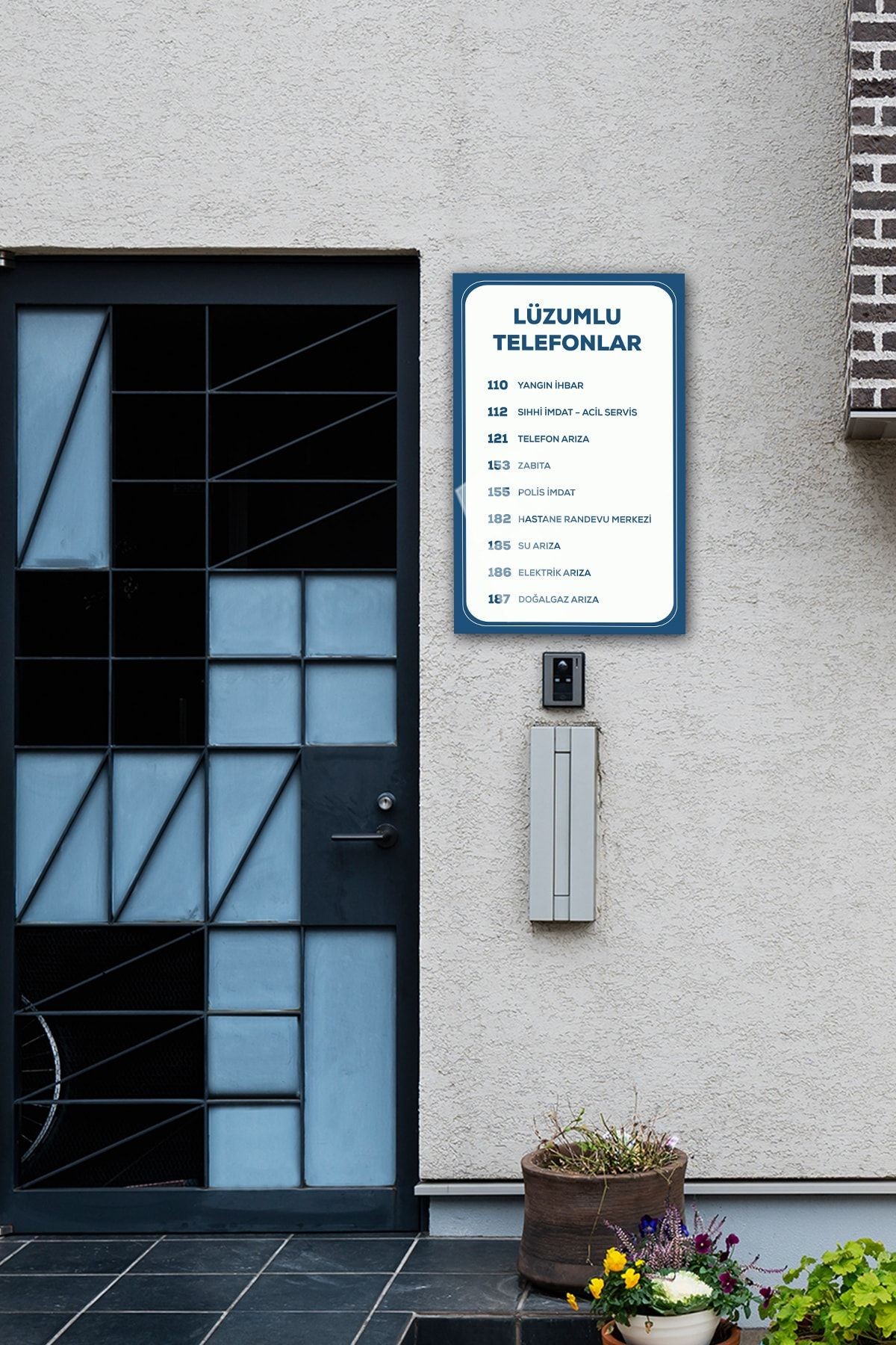 | Cam Yönlendirme Levhası | Lüzumlu Telefonlar | 40cm X 60cm