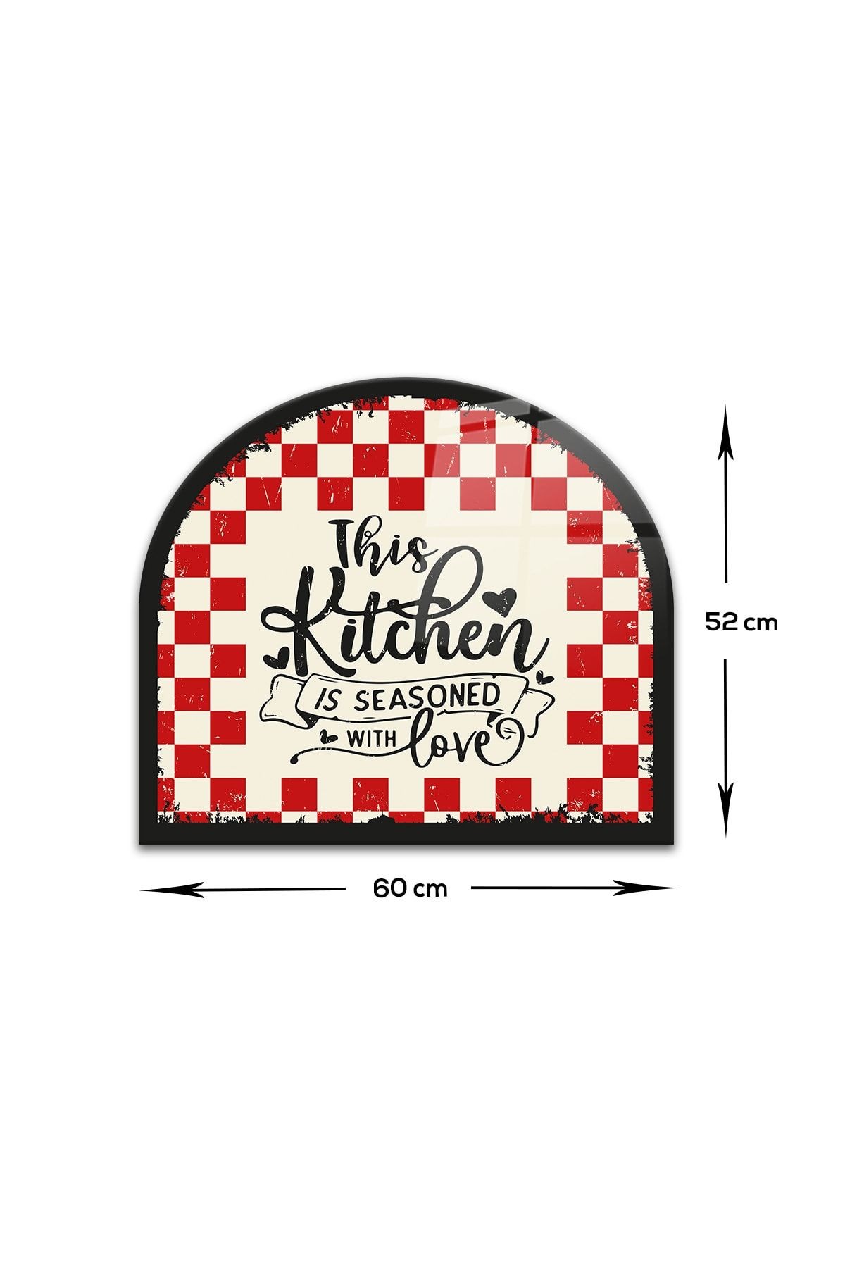 Cam Ocak Arkası Koruyucu | Oval Şekilli | Kitchen  Love | 52cm x 60cm