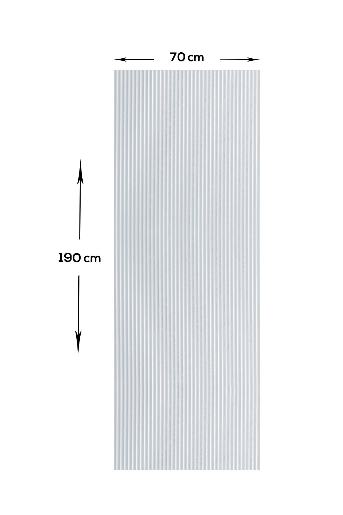 Cam Duşakabin Seperatör - Sabit Panel | Nervürlü Cam | Siyah Profil | 70cm x 190cm