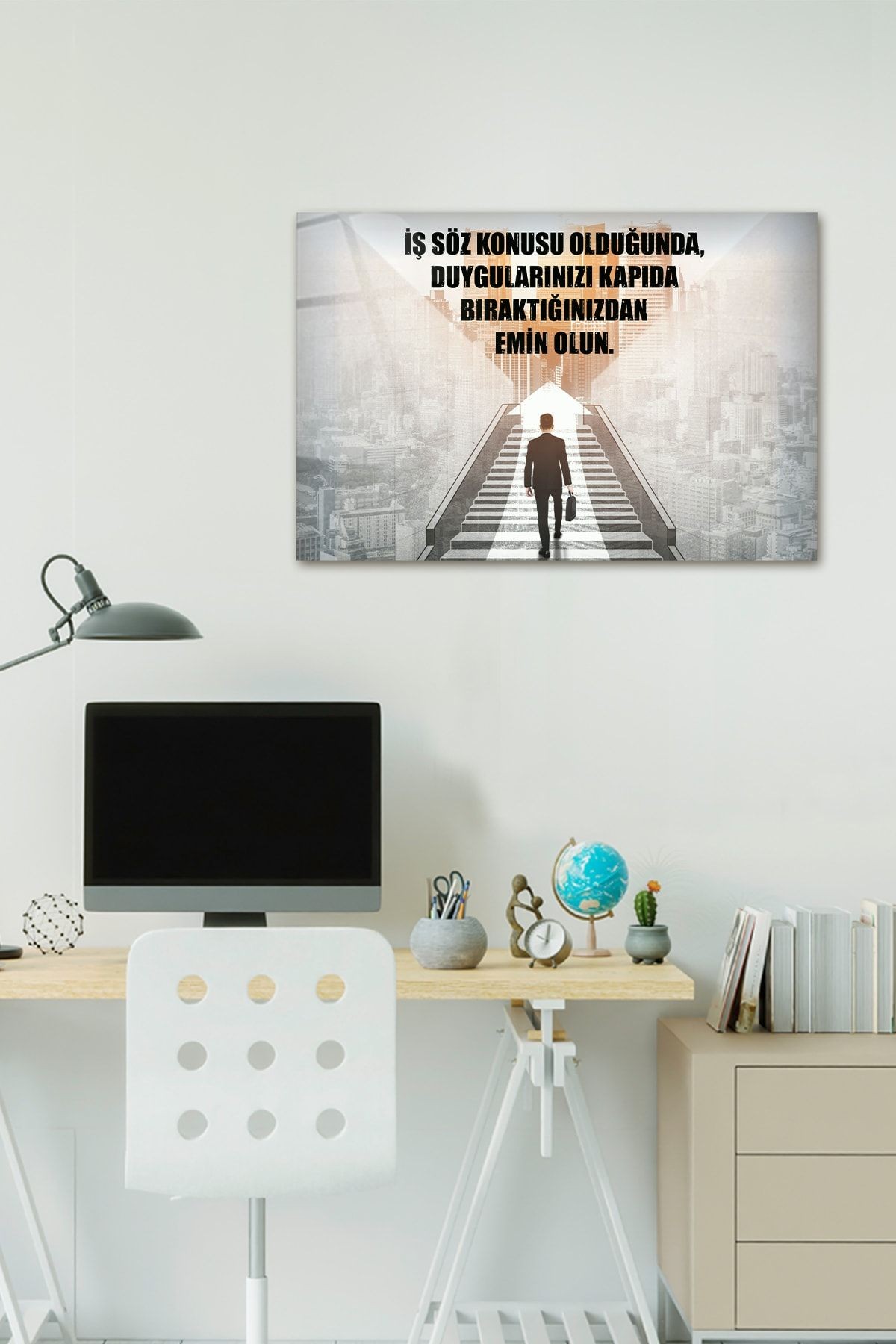 Kişisel Gelişim Cam Tablo  İş Ciddiyeti  40cm X 60cm